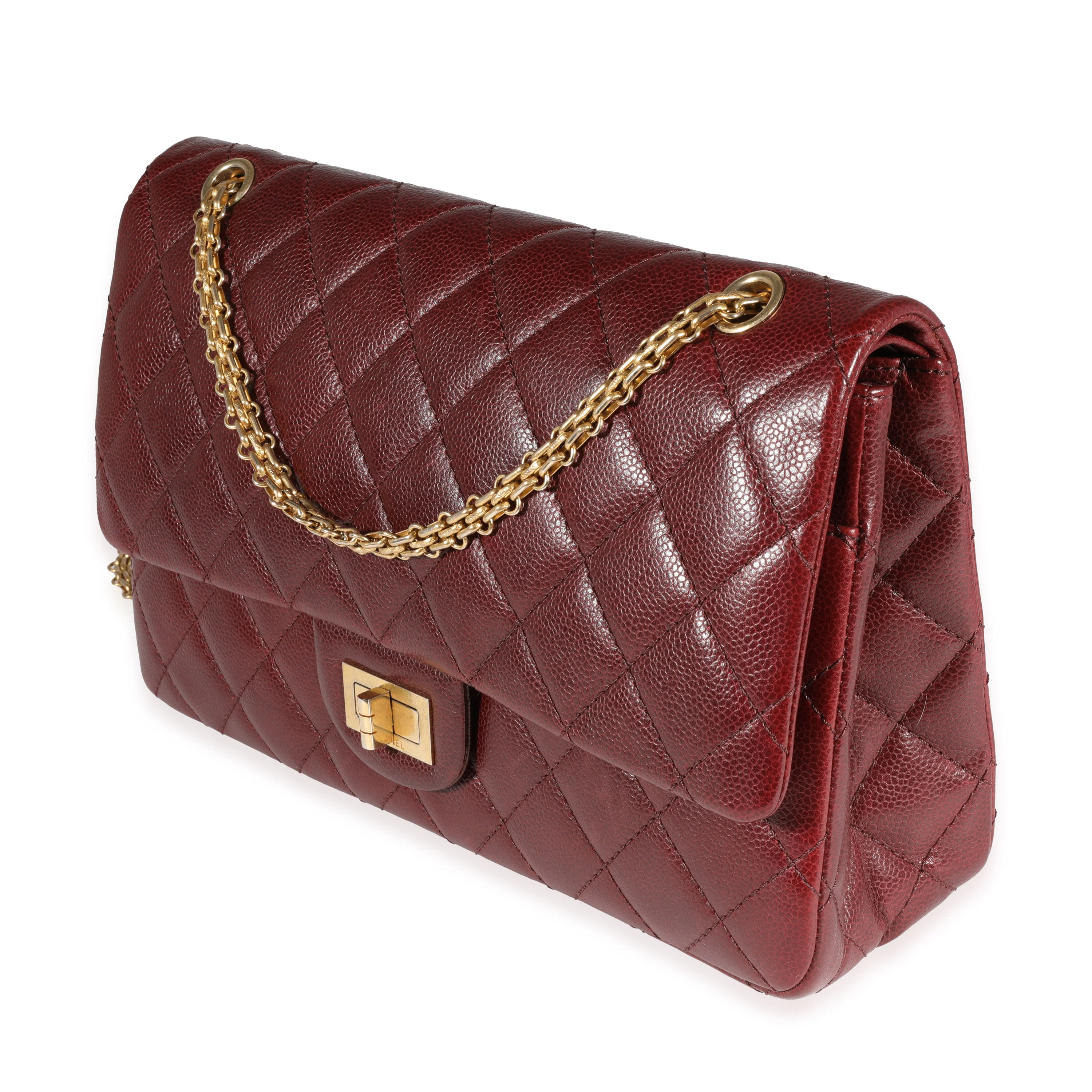 Chanel Burgundy Quilted Caviar Reissue 2.55 227 Double Flap Bag - Image 2