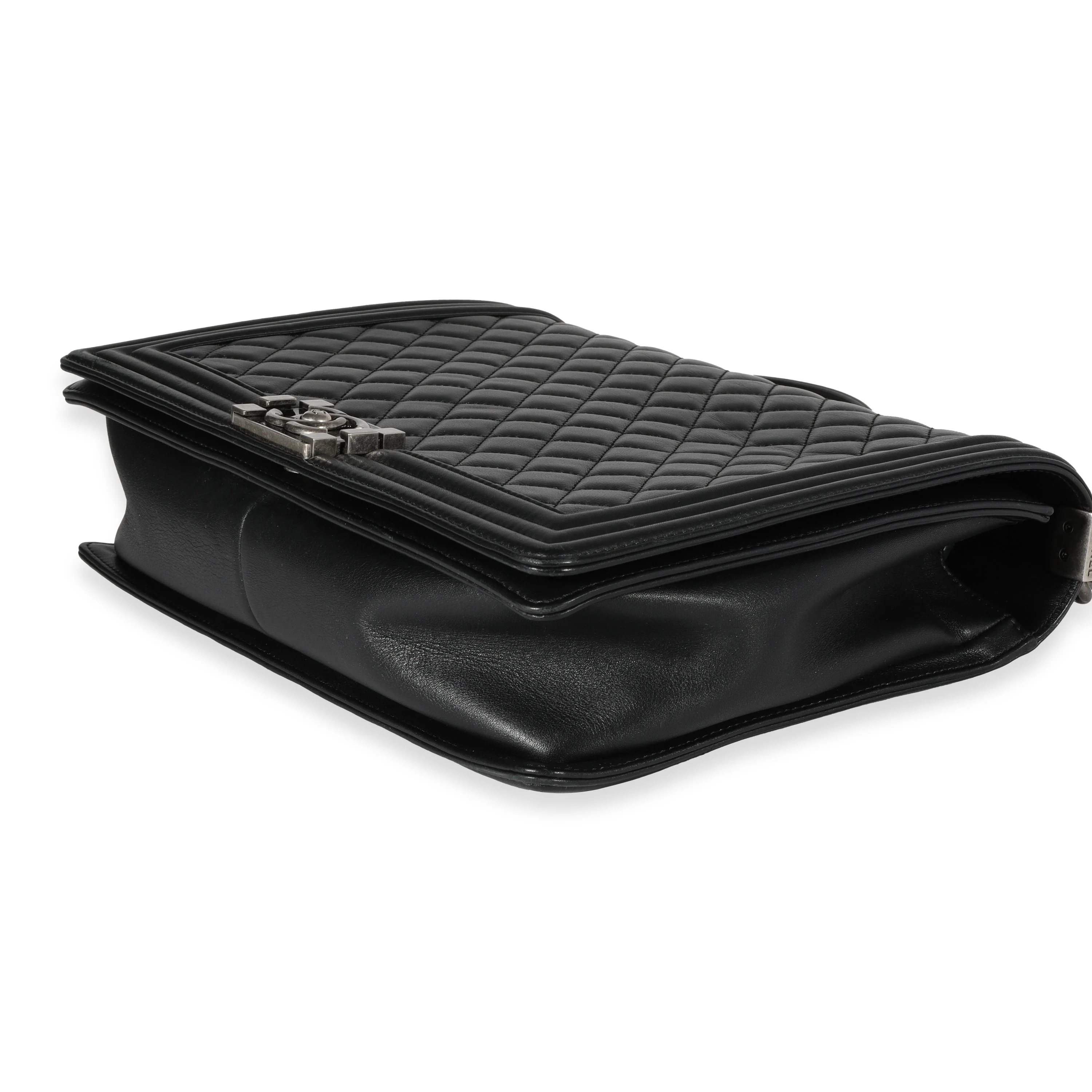 Chanel Black Quilted Lambskin Large Boy Bag - Image 7