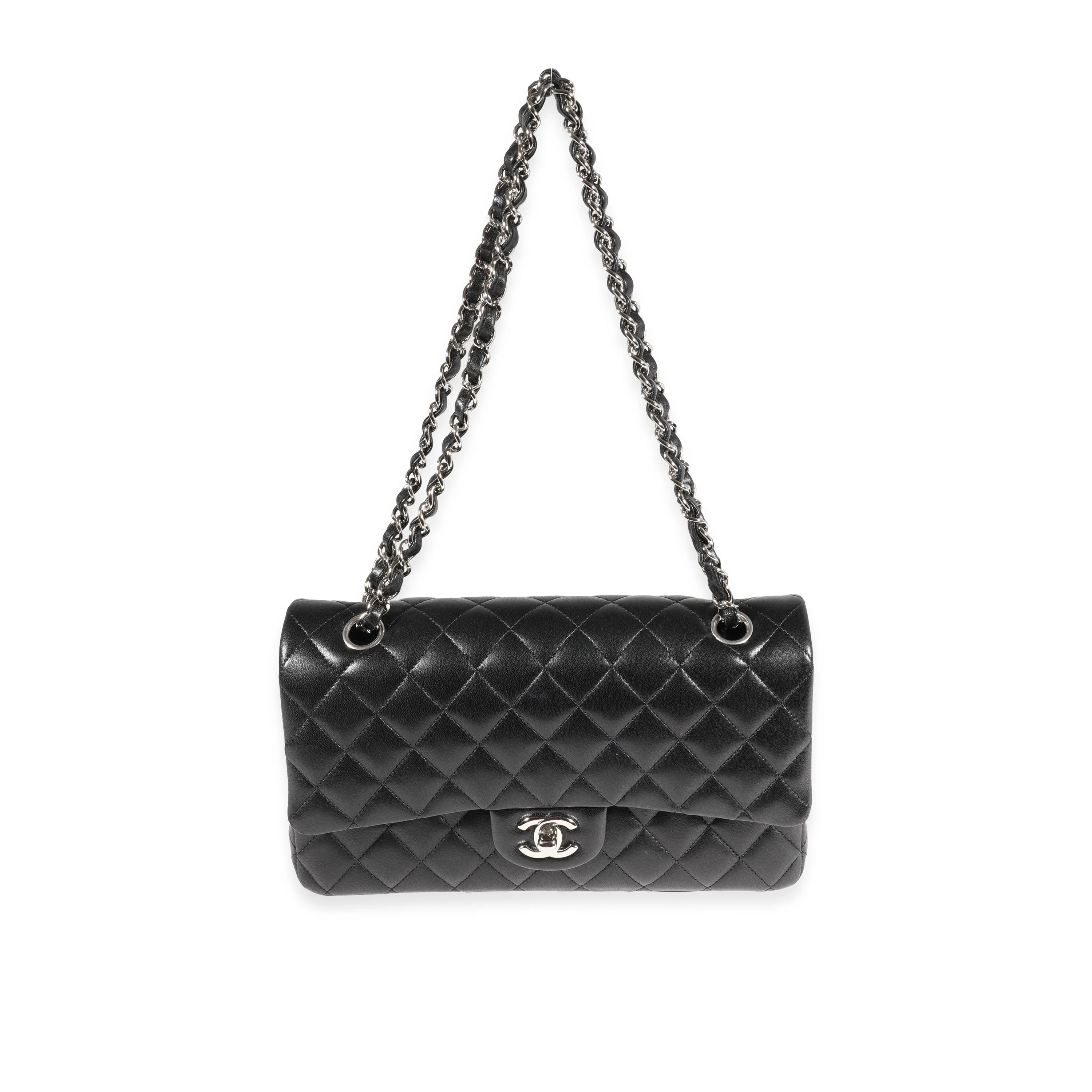 Chanel Black Quilted Lambskin Medium Classic Double Flap Bag - Image 4
