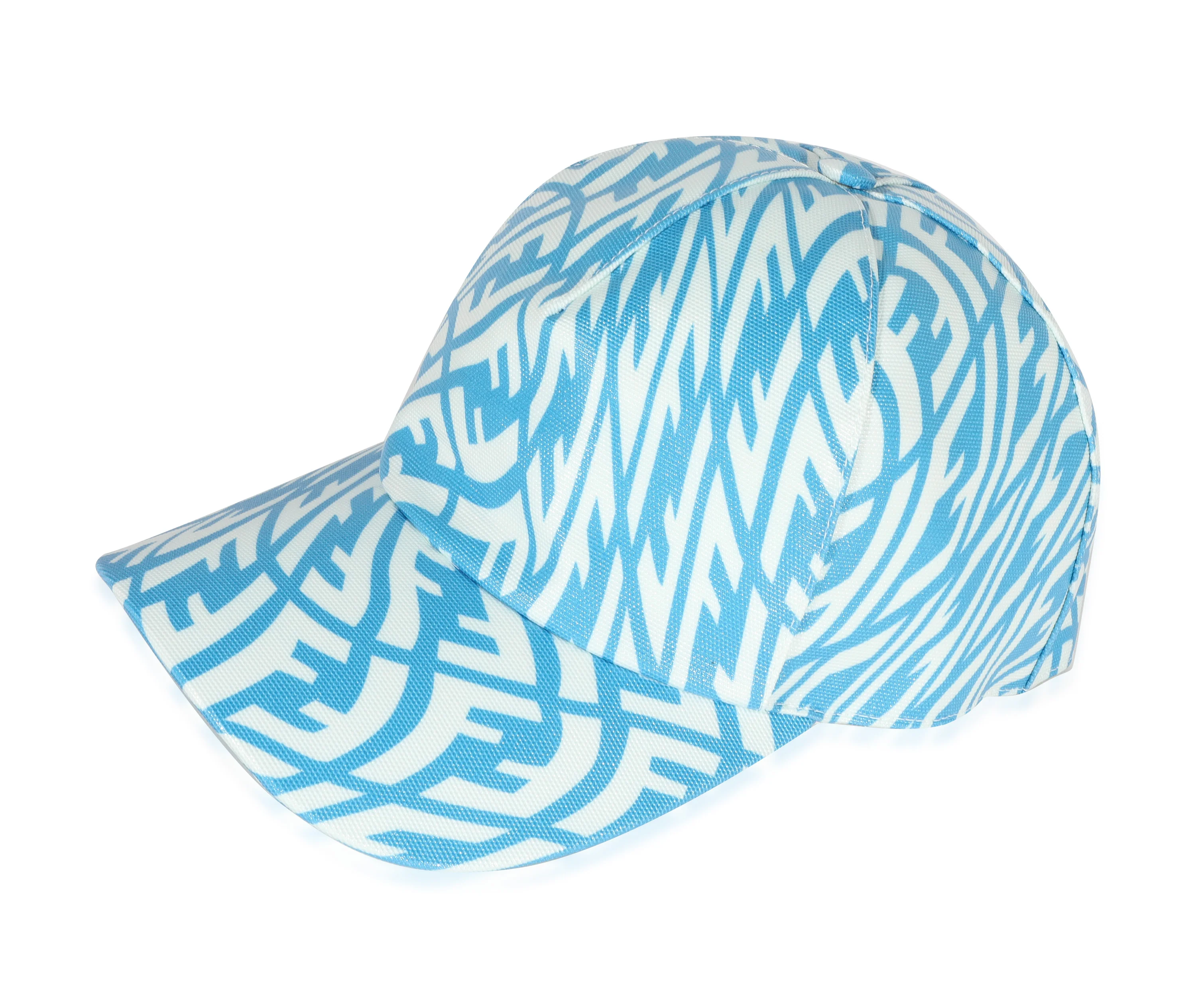 Cyber Blue & White FF Vertigo Print Coated Canvas Baseball Cap - Image 2