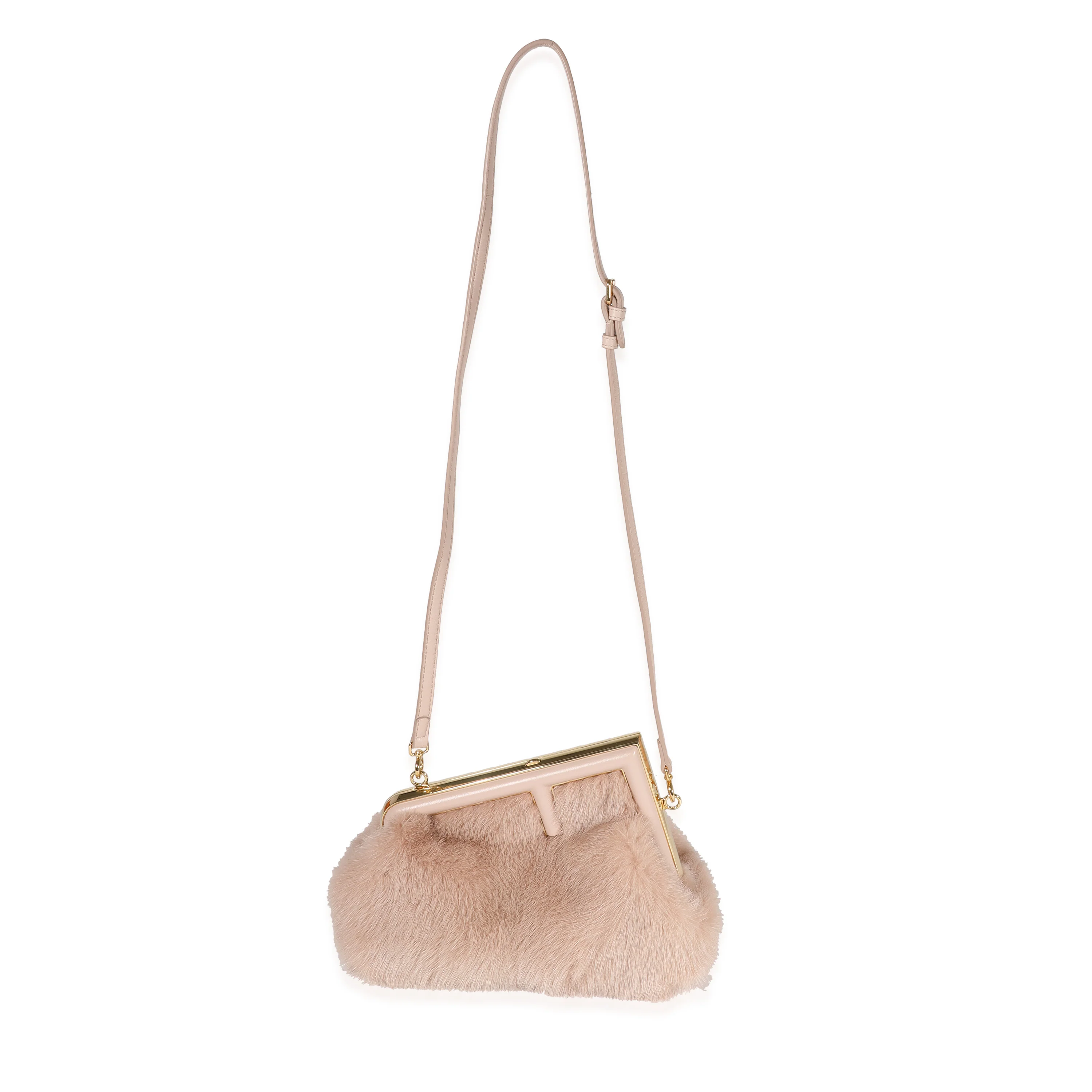 Blush Mink & Leather Small First Bag - Image 4