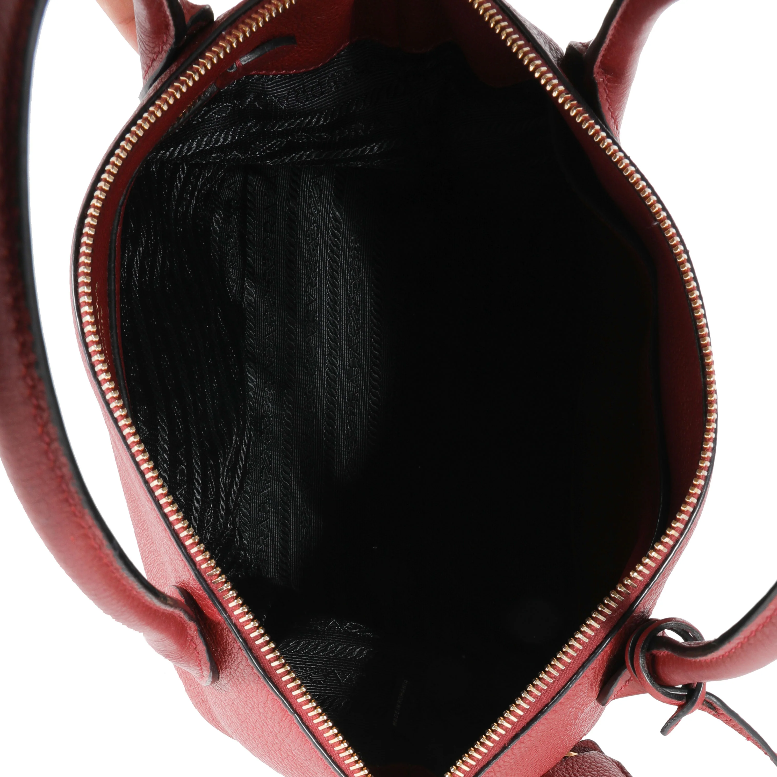 Prada Red Vitello Daino Leather Satchel - Image 7