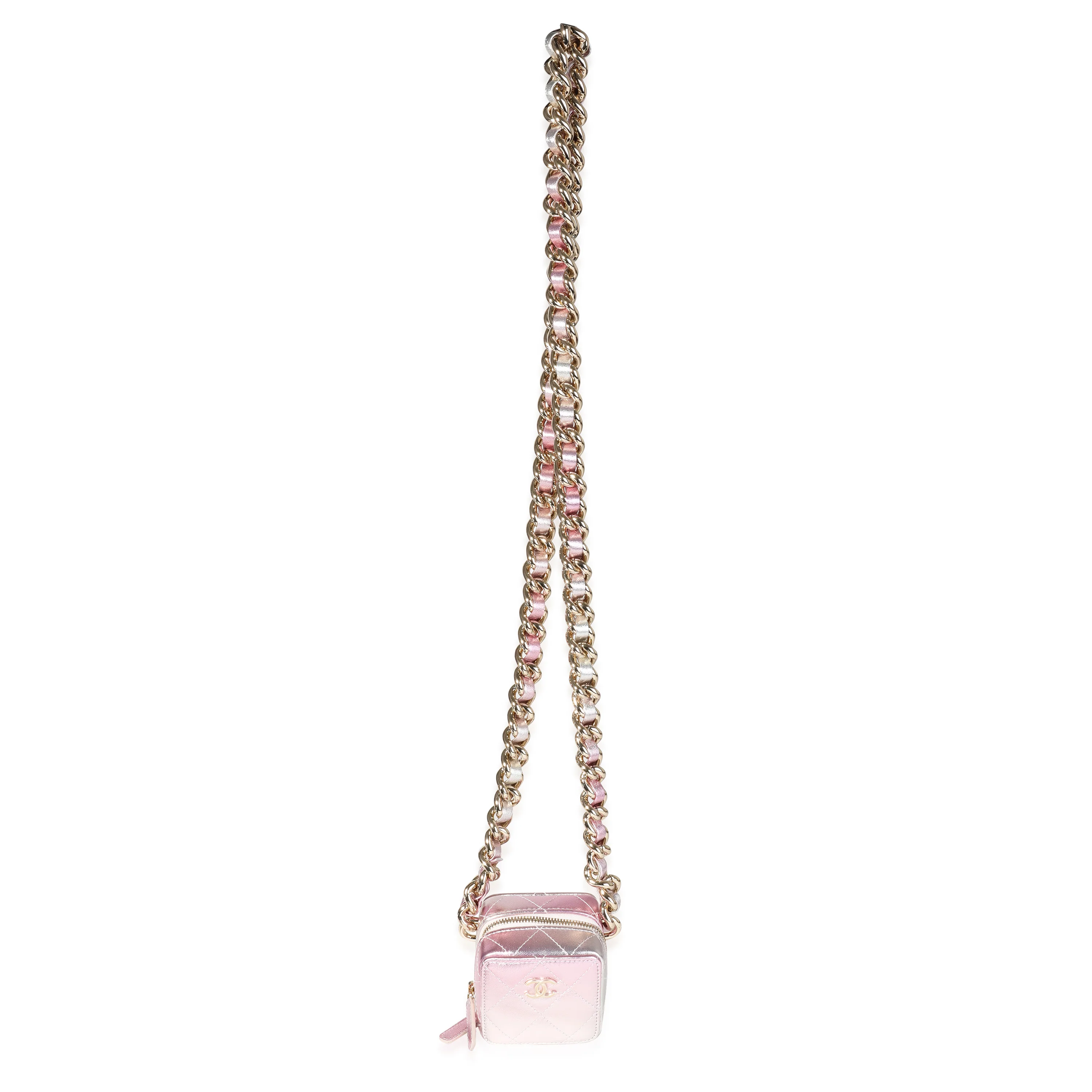 Metallic Lambskin Quilted Coco Punk Cube Bag With Chain - Image 5