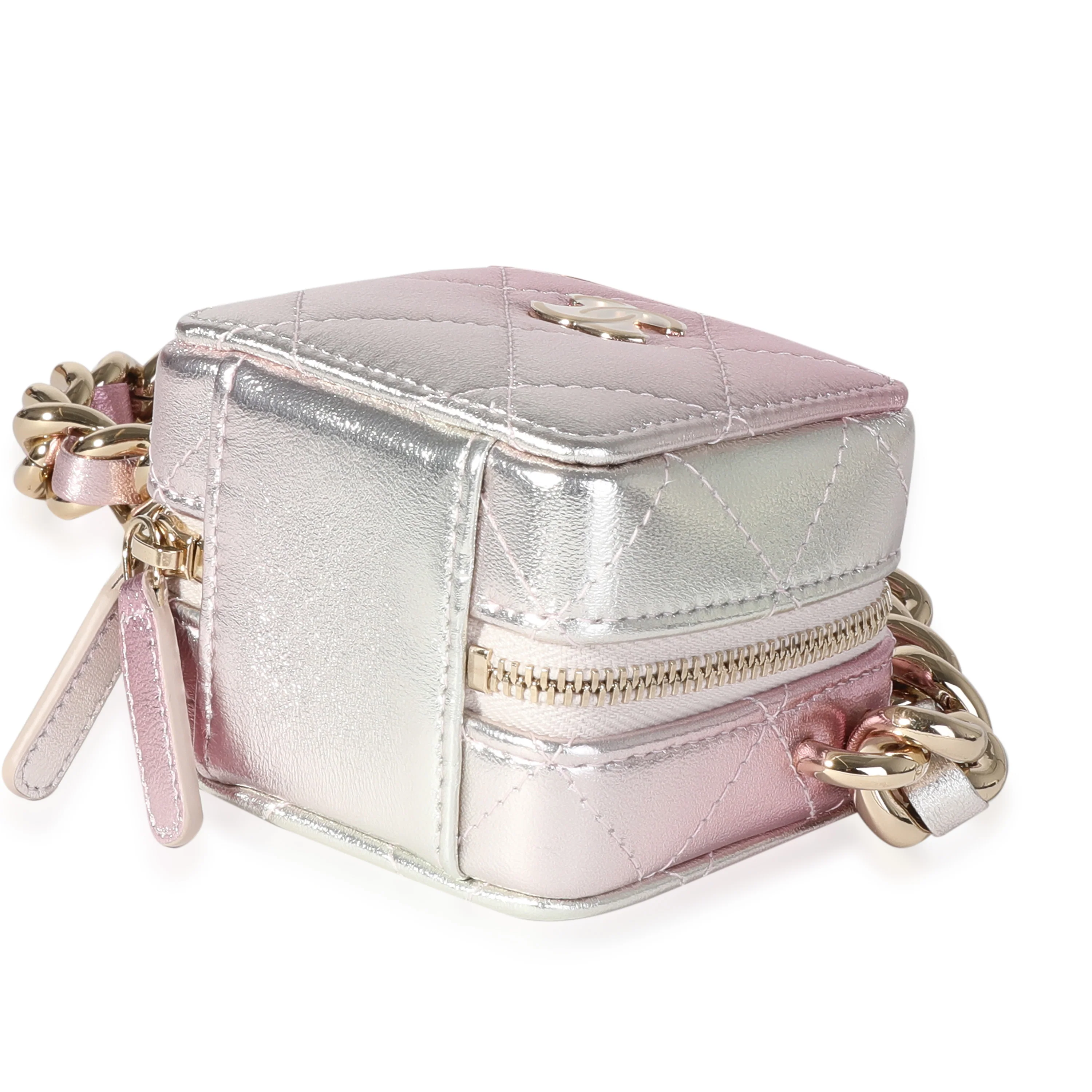 Metallic Lambskin Quilted Coco Punk Cube Bag With Chain - Image 6