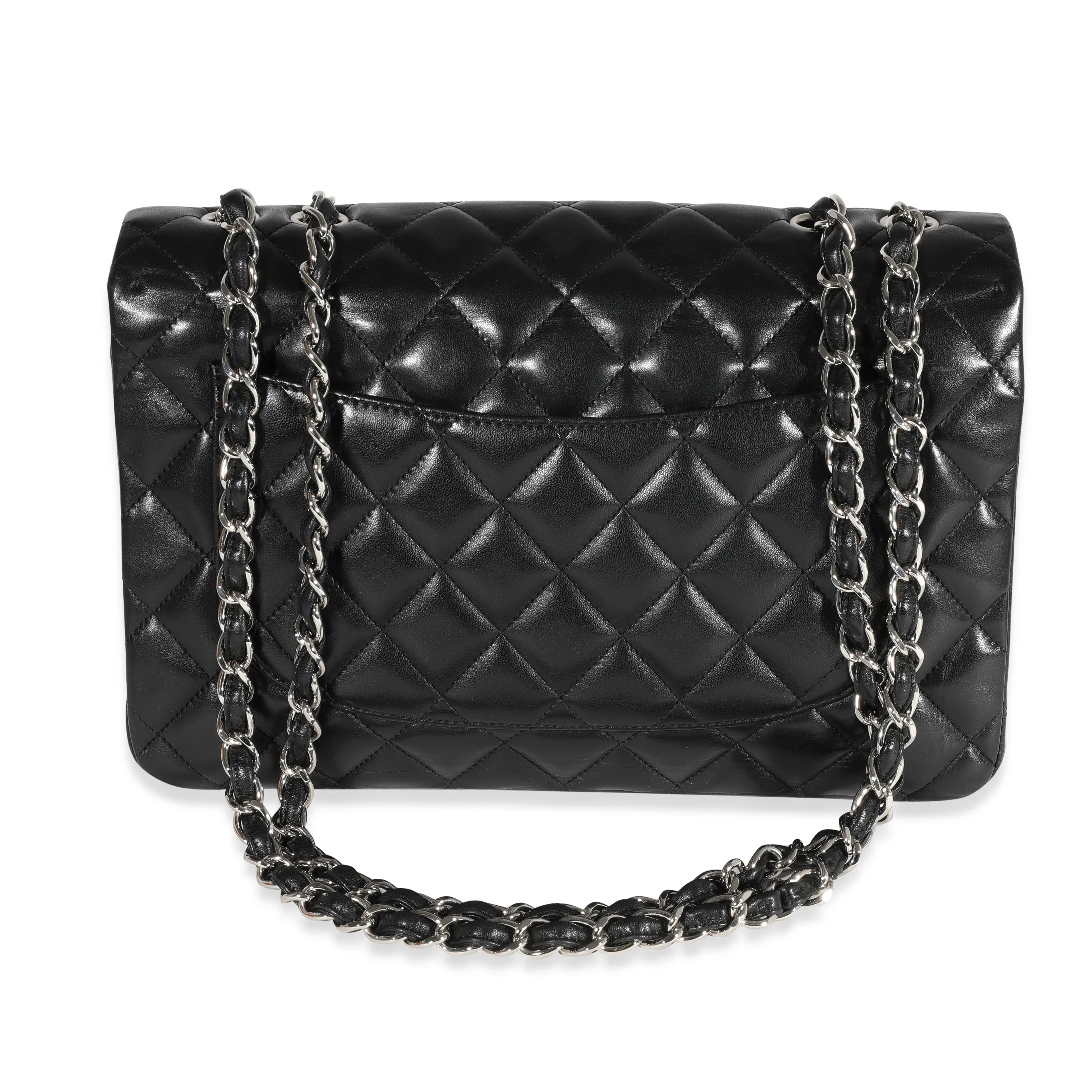 Black Quilted Lambskin Jumbo Classic Single Flap Bag - Image 3
