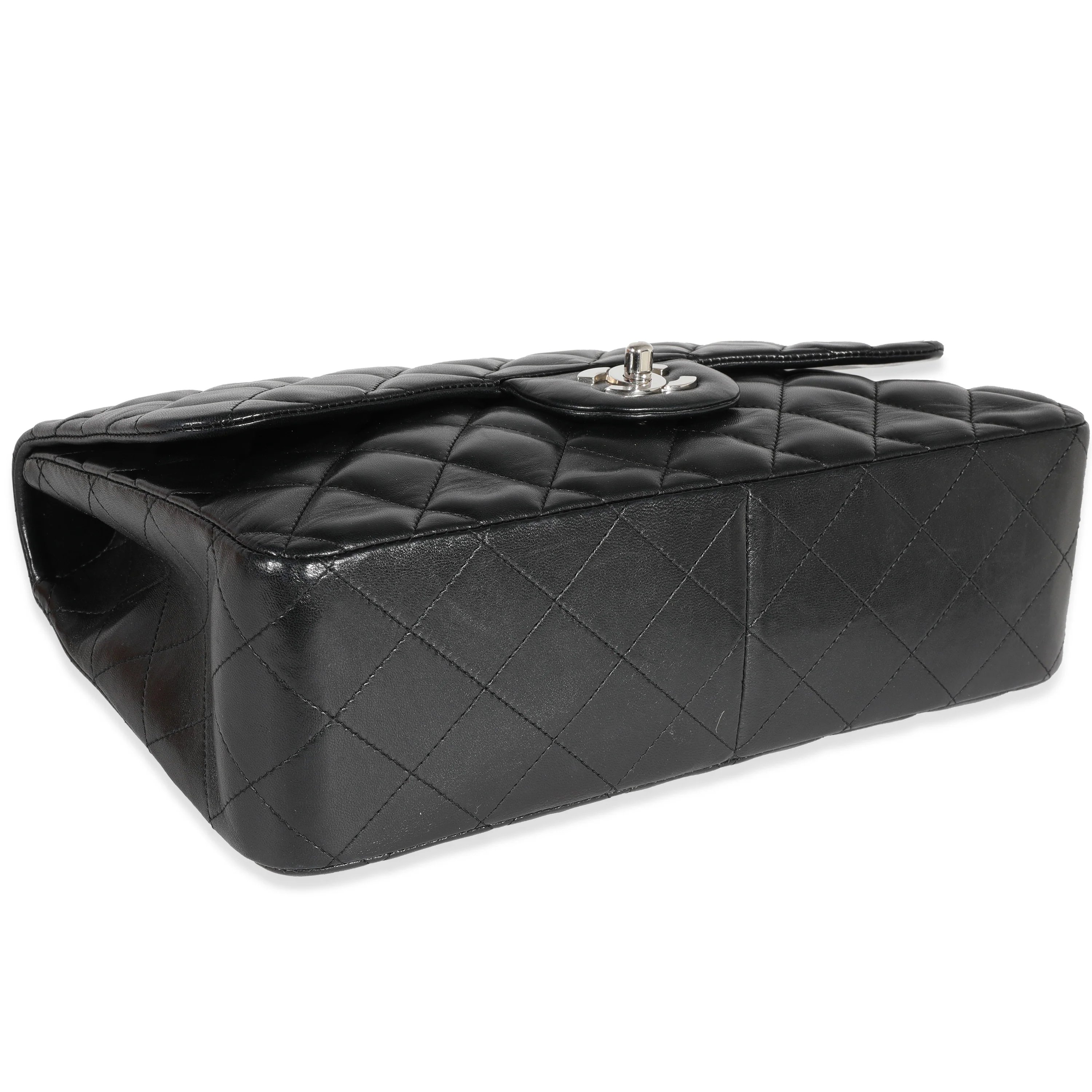 Black Quilted Lambskin Jumbo Classic Single Flap Bag - Image 5