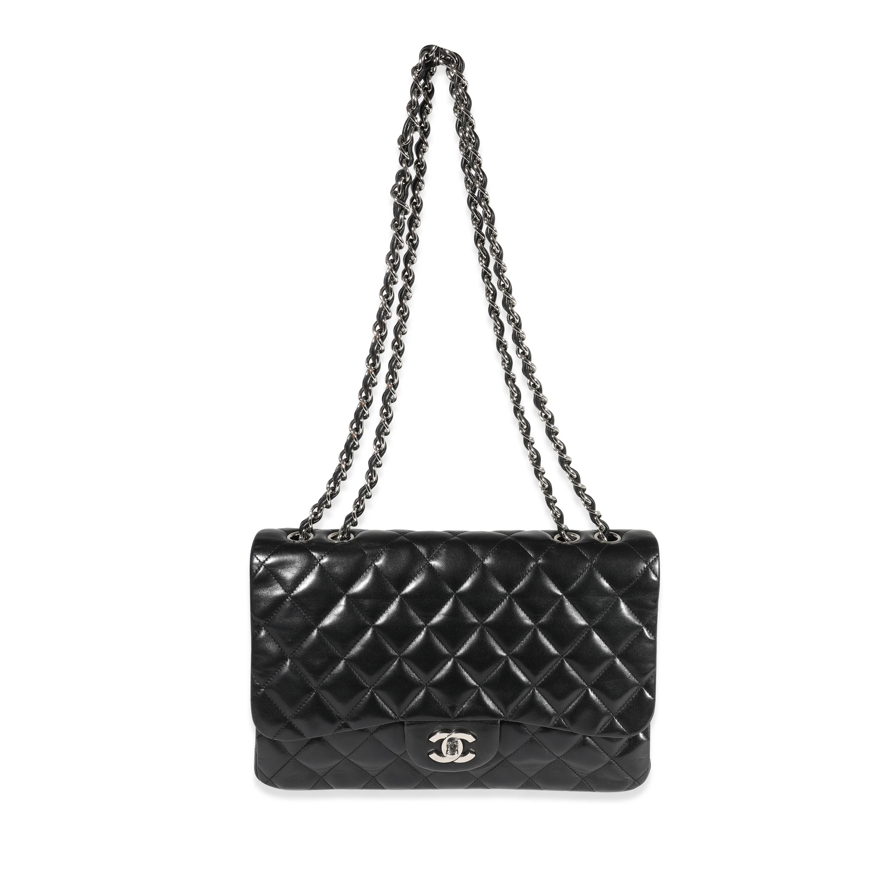Black Quilted Lambskin Jumbo Classic Single Flap Bag - Image 7