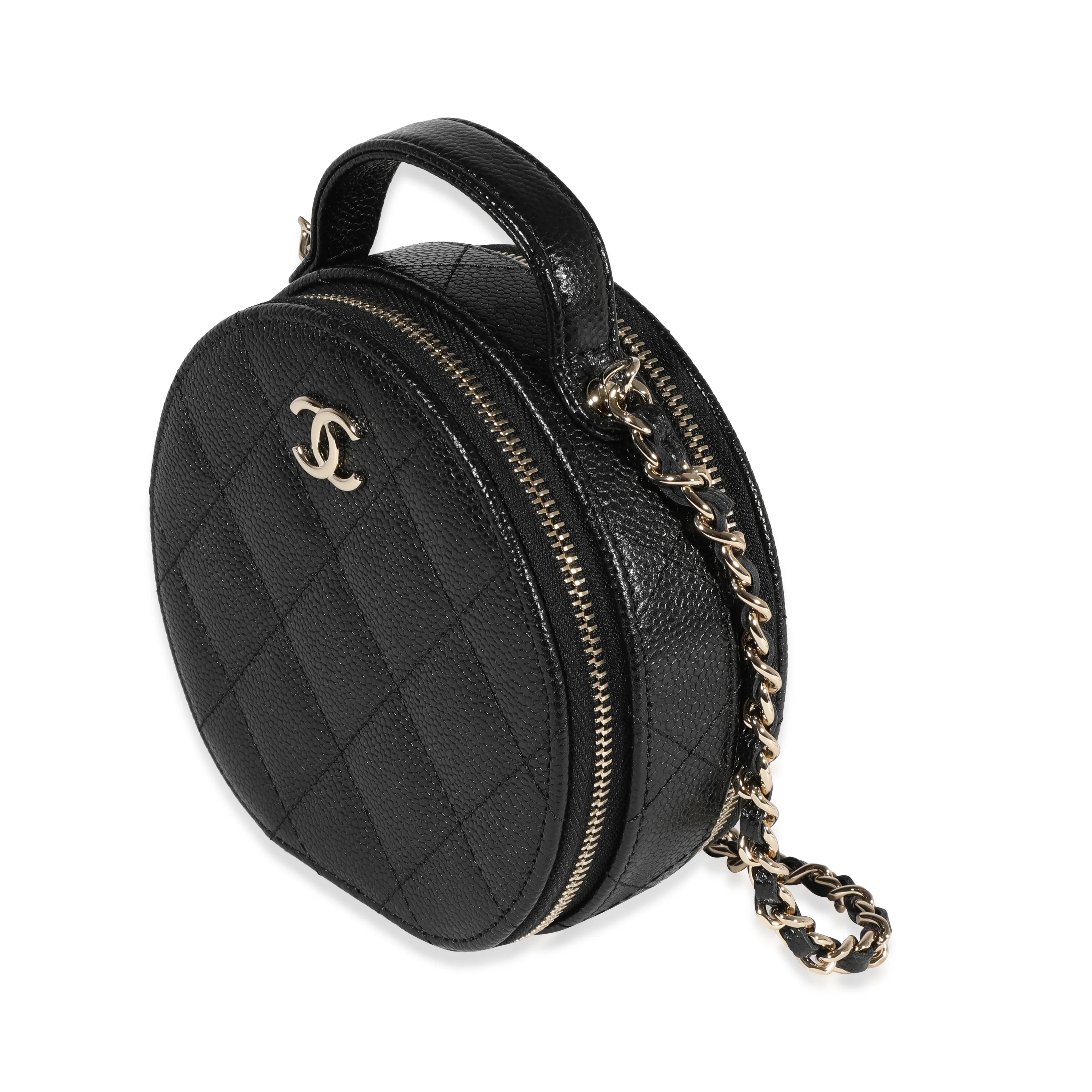 Chanel Black Quilted Caviar Handle With Care Vanity Bag - Image 2