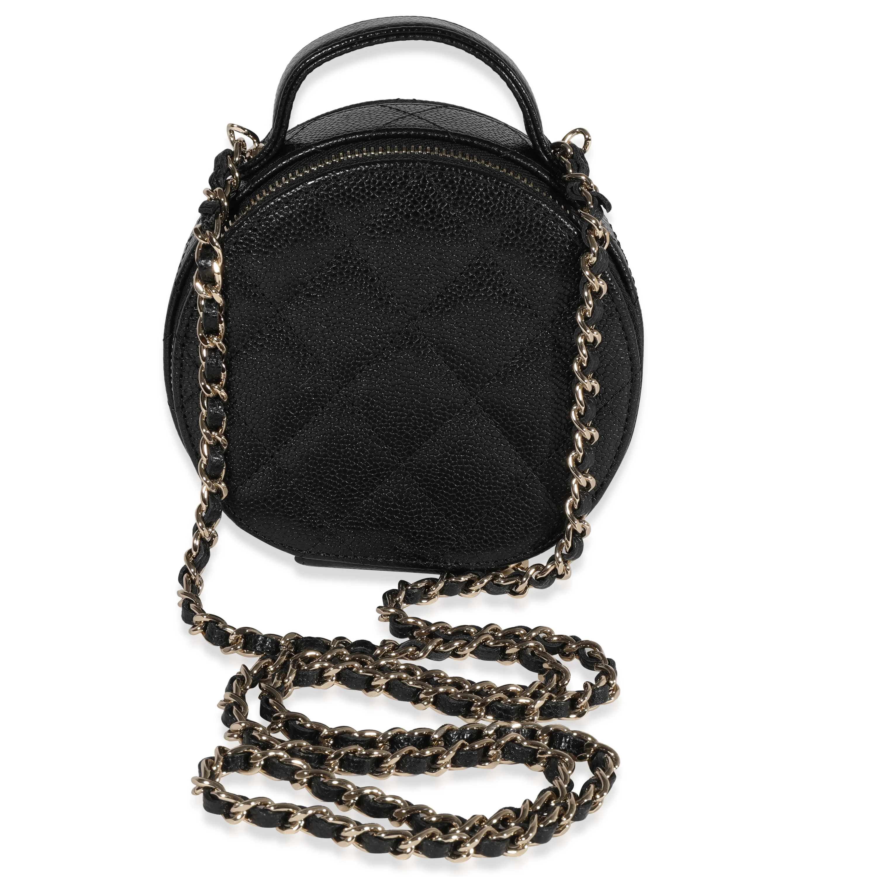 Chanel Black Quilted Caviar Handle With Care Vanity Bag - Image 3
