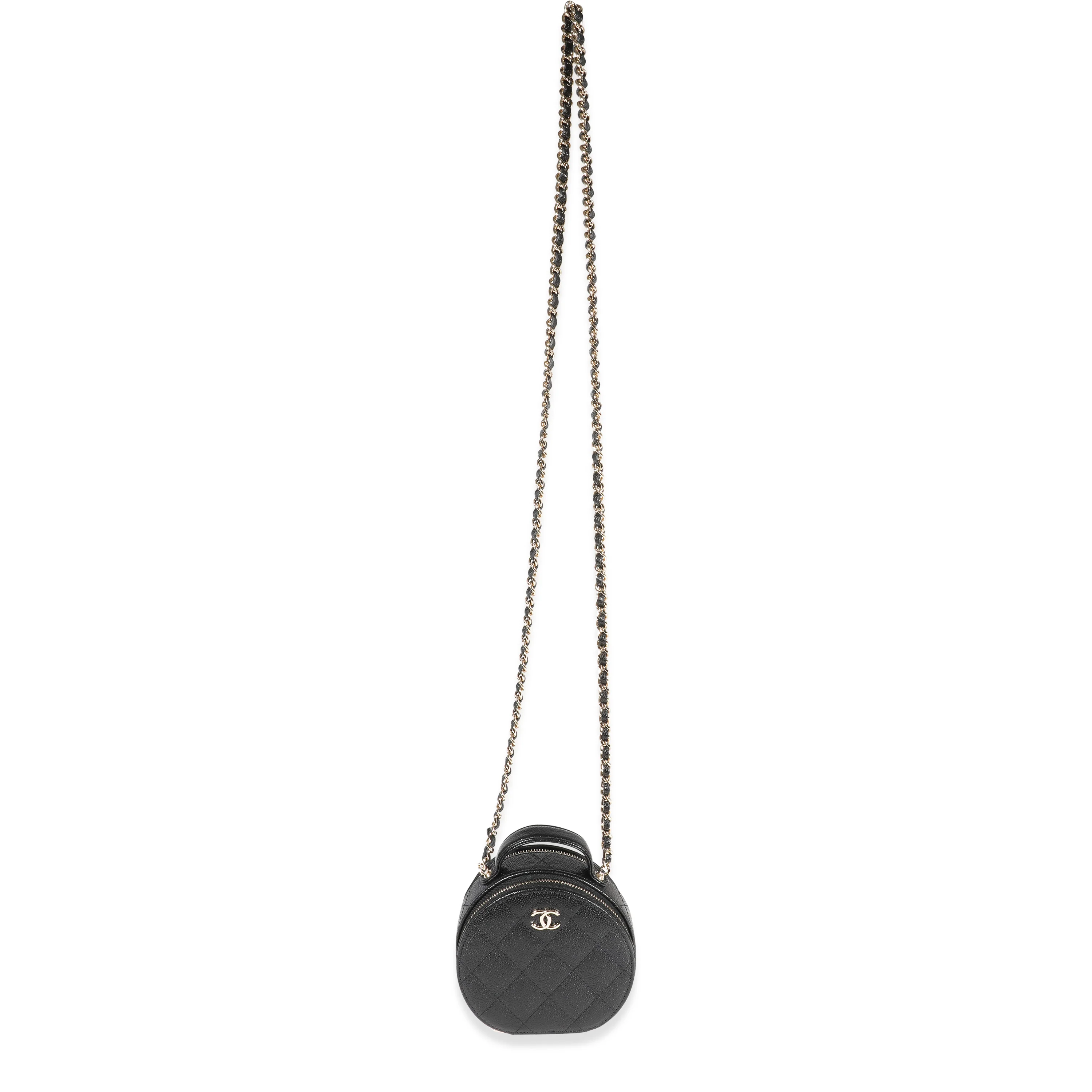 Chanel Black Quilted Caviar Handle With Care Vanity Bag - Image 4