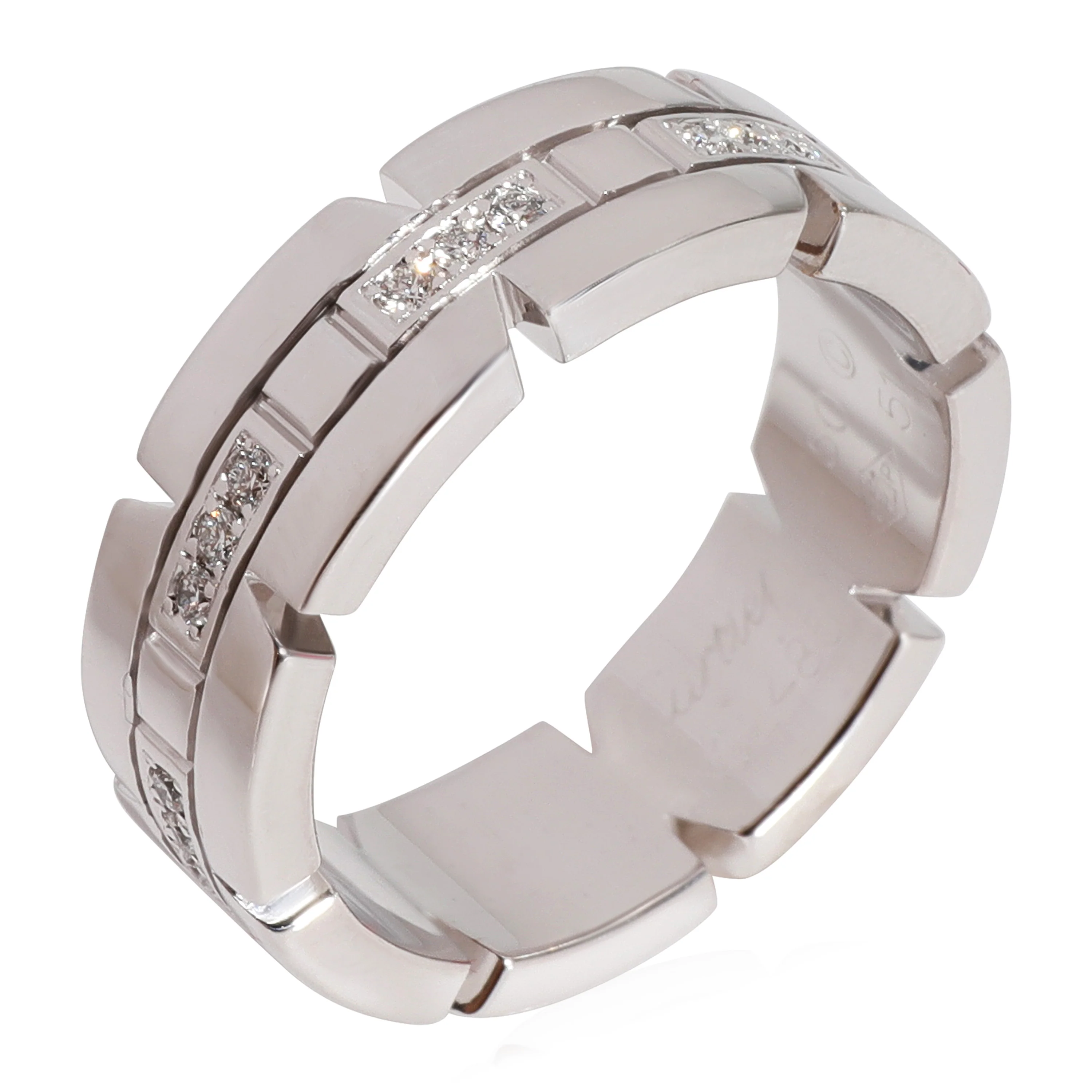 Tank Francaise Diamond Ring in 18k White Gold 0.17 CTW - Image 3