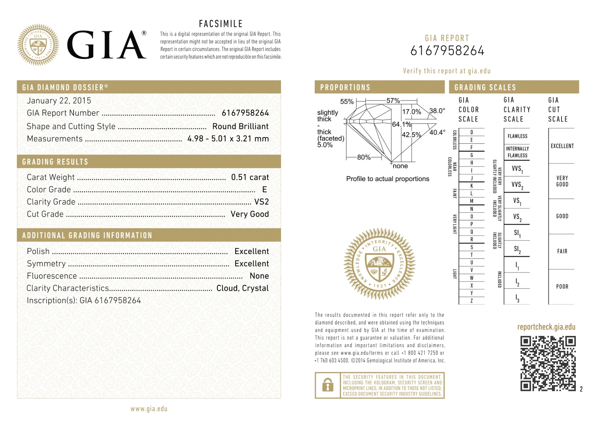 GIA Certified 0.51 Ct Round cut E VS2 Loose Diamond - Image 2