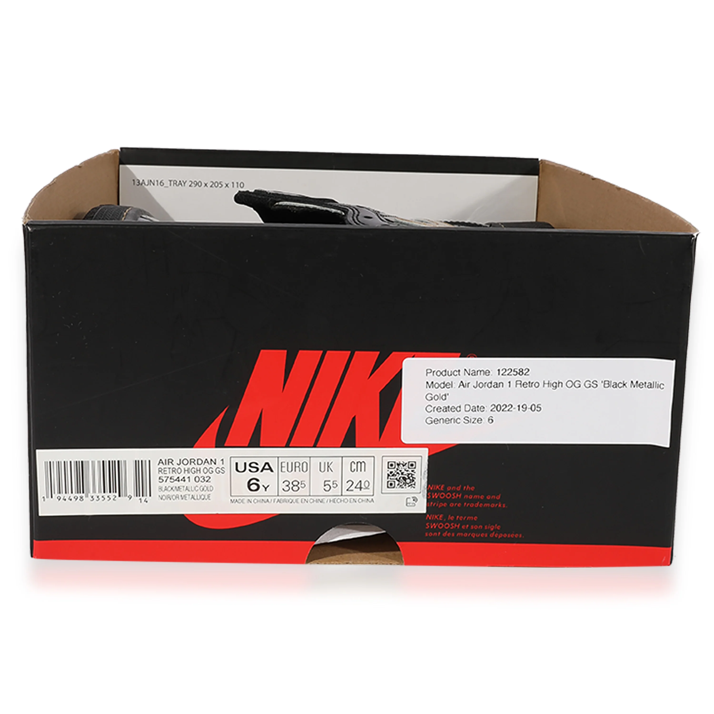 Air Jordan 1 Retro High OG GS Black Metallic Gold - Image 6