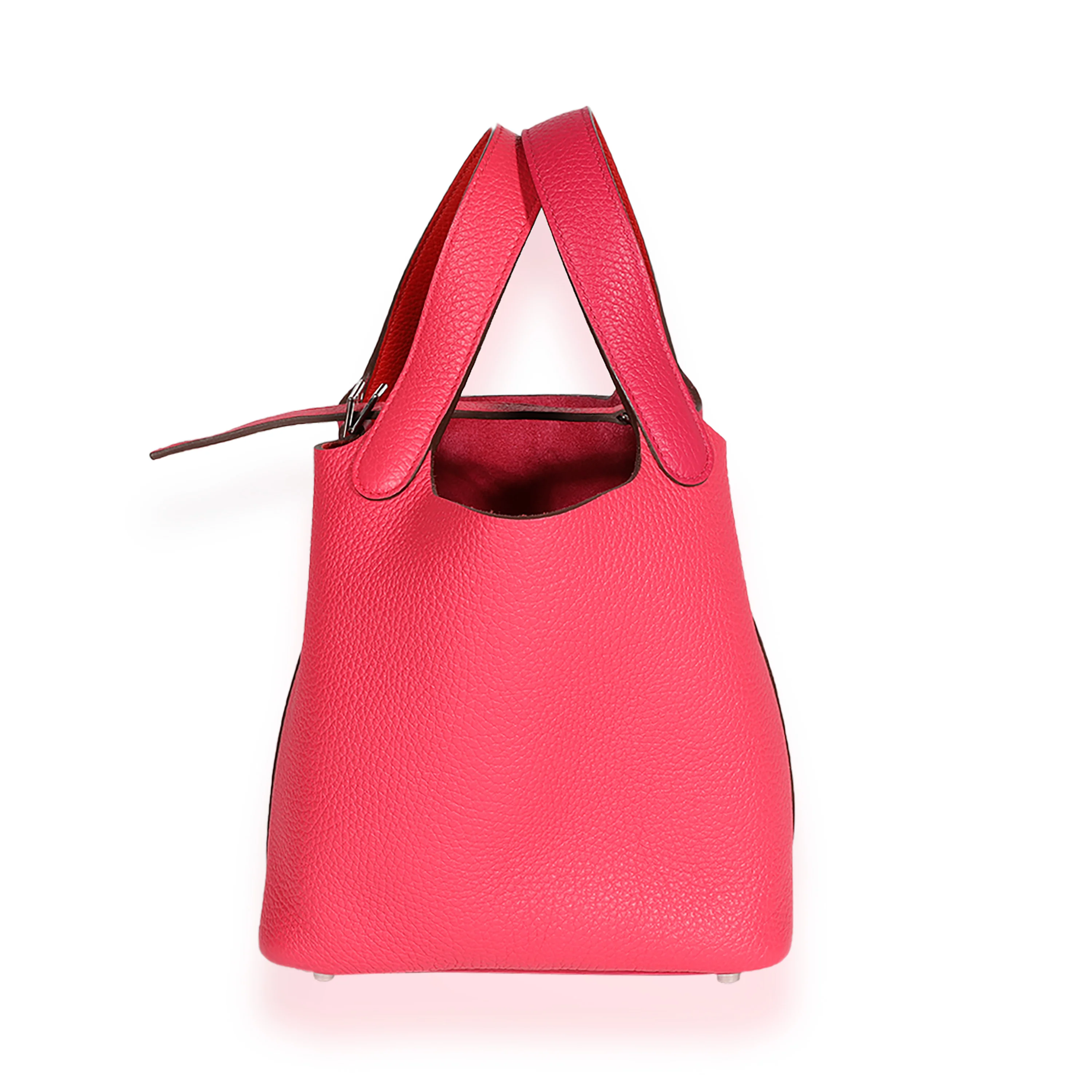 Hermès Rose Extreme, Rose Mexico, & Rouge De Coeur Clémence Picotin Lock 18 PHW - Image 2