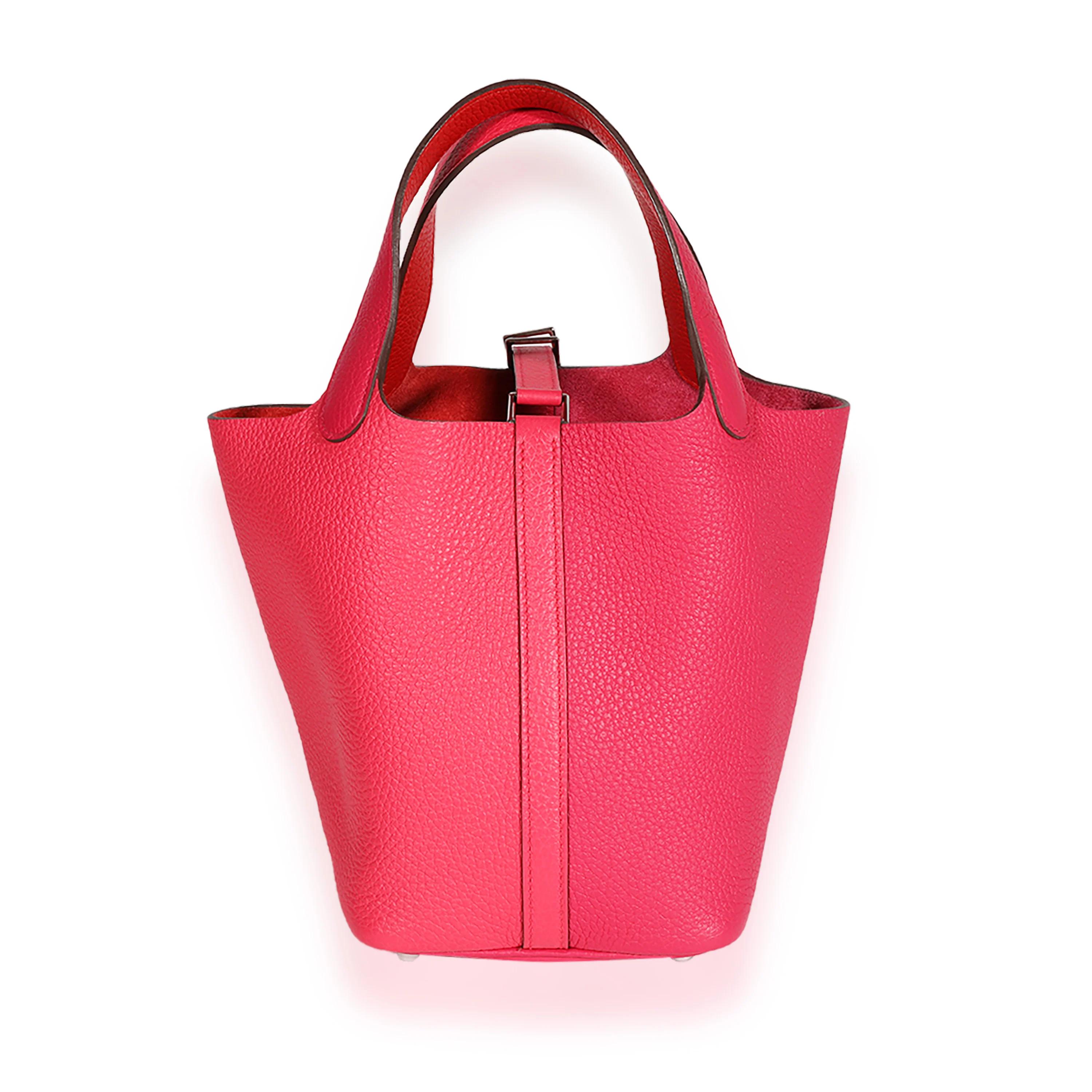 Hermès Rose Extreme, Rose Mexico, & Rouge De Coeur Clémence Picotin Lock 18 PHW - Image 5