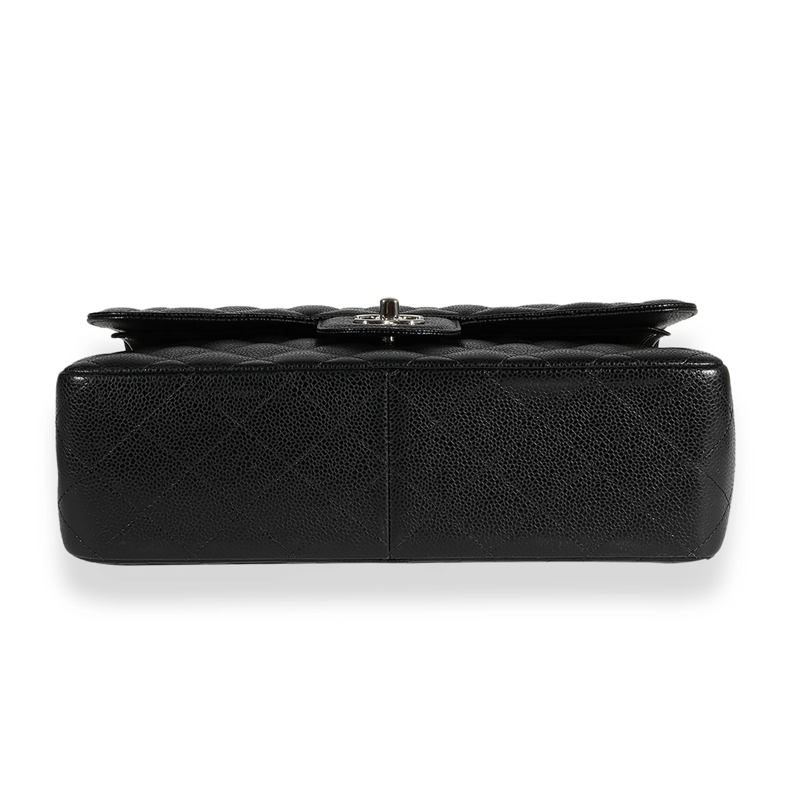 Chanel Black Quilted Caviar Jumbo Classic Double Flap Bag - Image 6