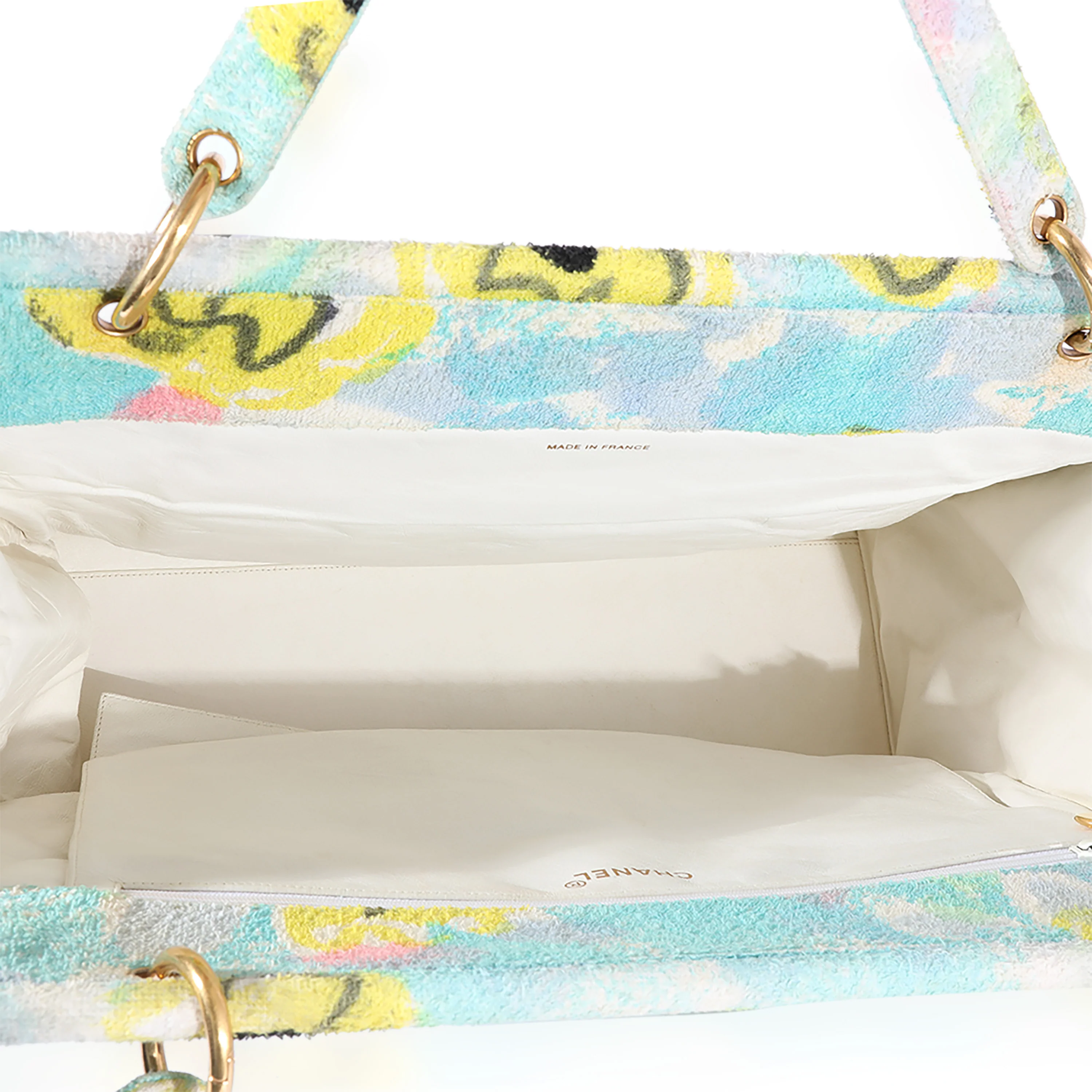 Chanel Multicolor Floral Print Terrycloth Frame Tote - Image 7