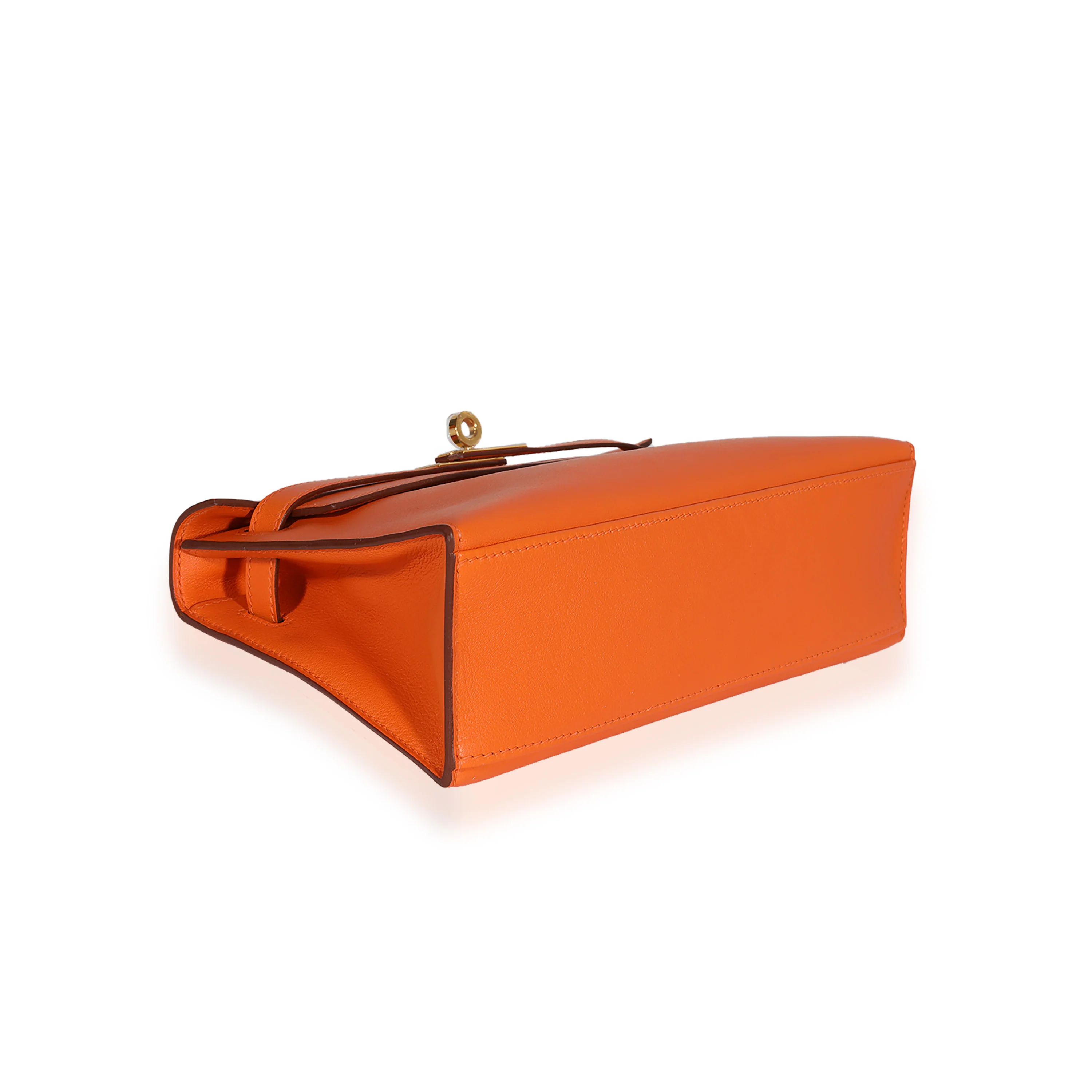Hermès Orange H Swift Kelly Pochette GHW - Image 5