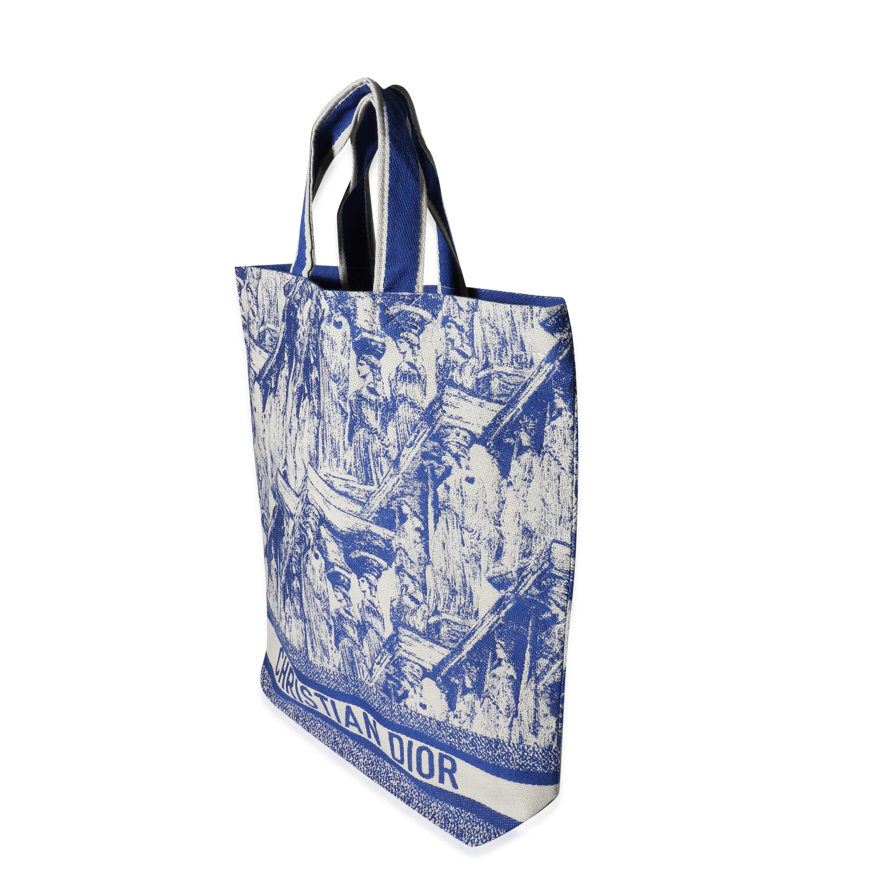 Dior Blue Cruise 2022 Print Canvas Tote - Image 2