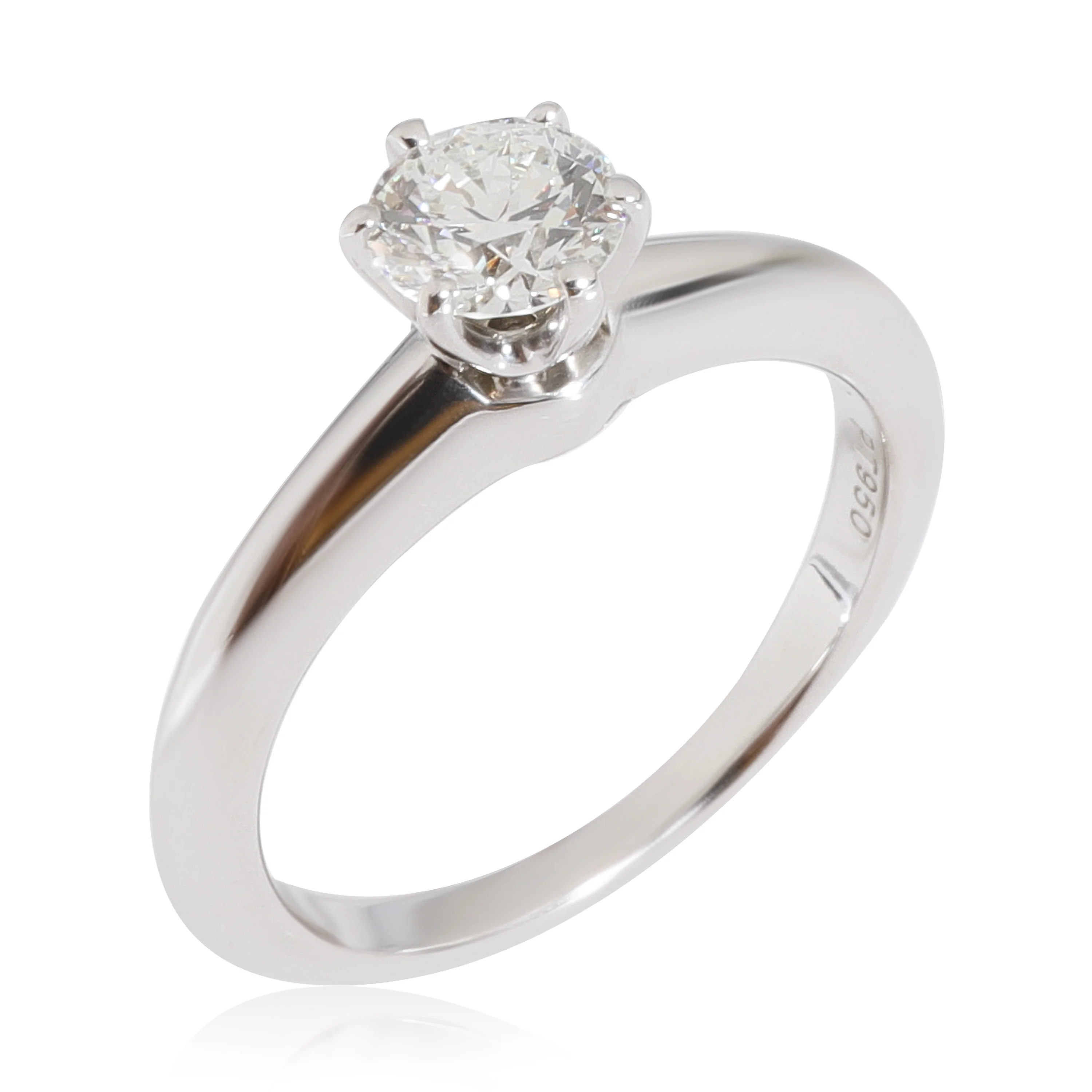 Tiffany & Co. Diamond Solitaire Engagement Ring in Platinum G VVS2 0.50 CT - Image 4