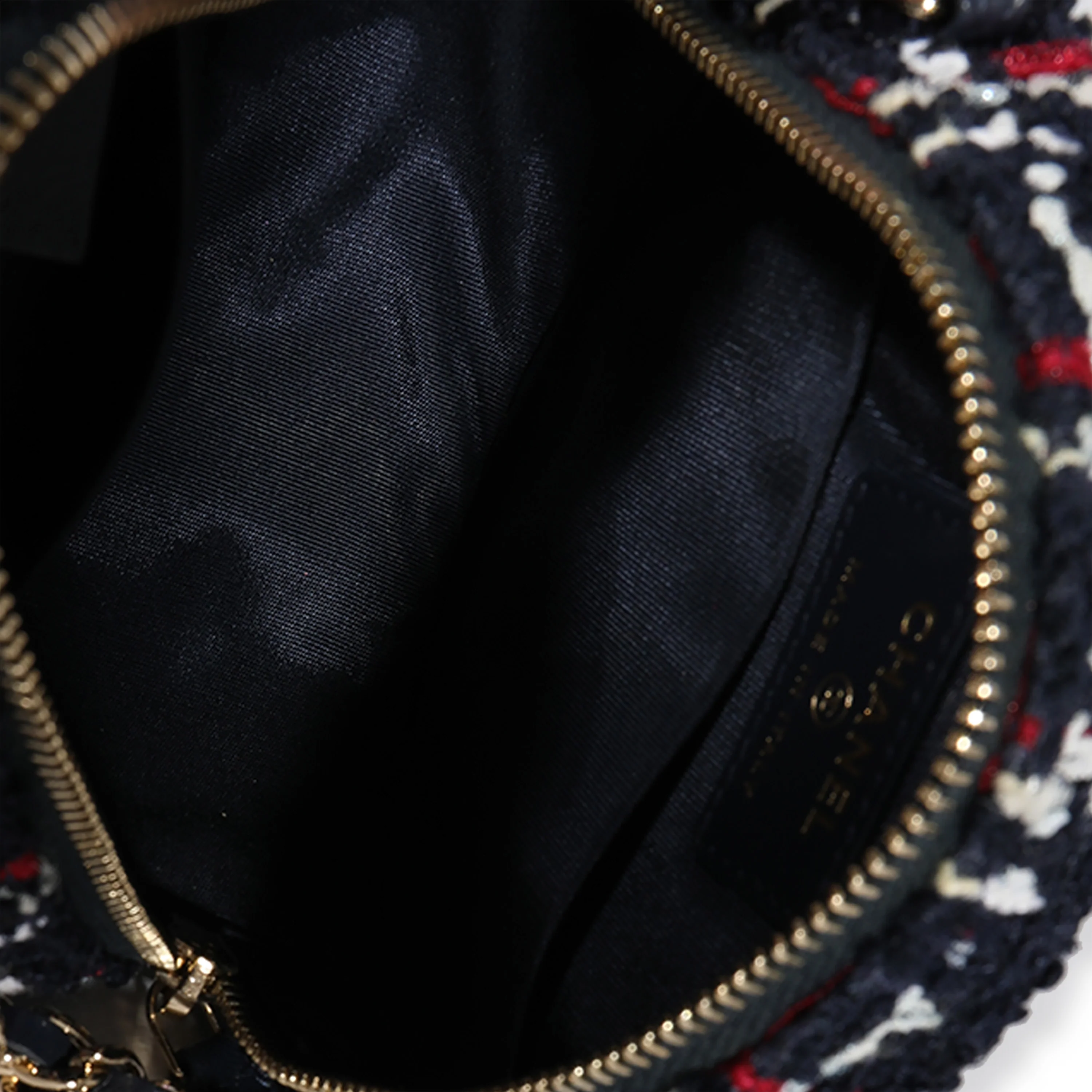 Chanel Navy Tweed & Calfskin Round Filigree Mini Crossbody - Image 7
