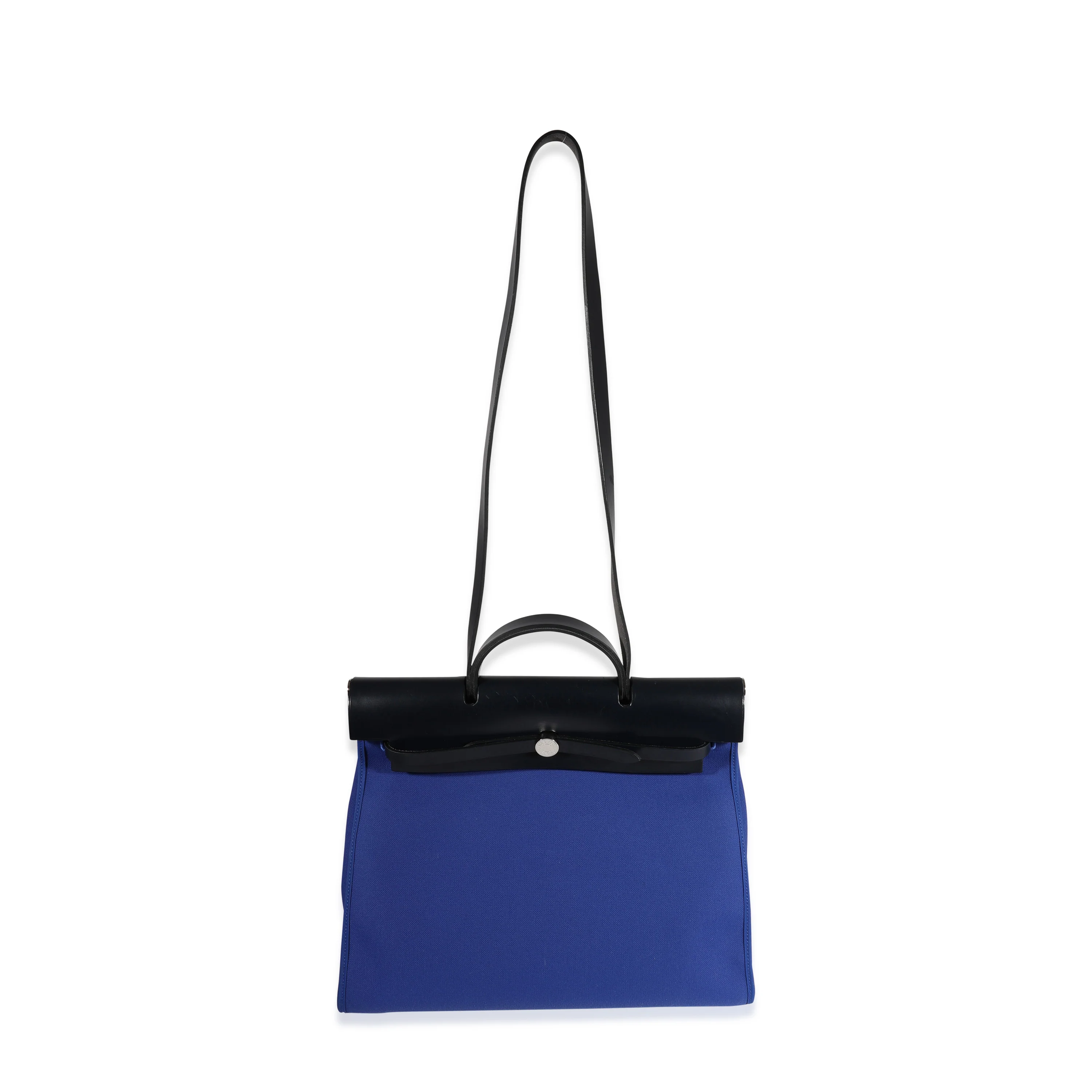 Hermès Bleu Électrique Toile & Bleu Indigo Vache Hunter Herbag Zip 39 PHW - Image 8