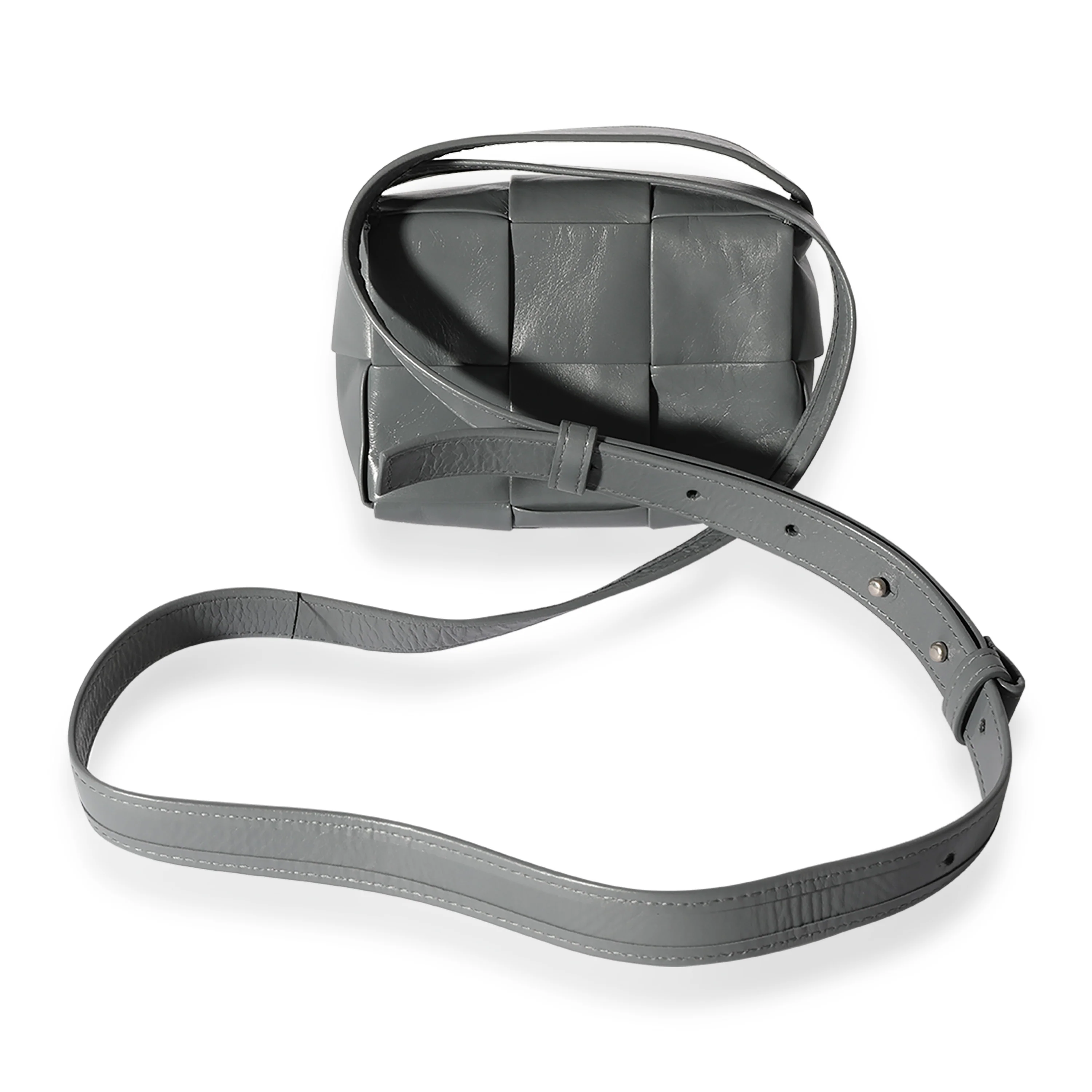 Bottega Veneta Grey Intrecciato Calfskin Mini Paper Cassette Bag - Image 3