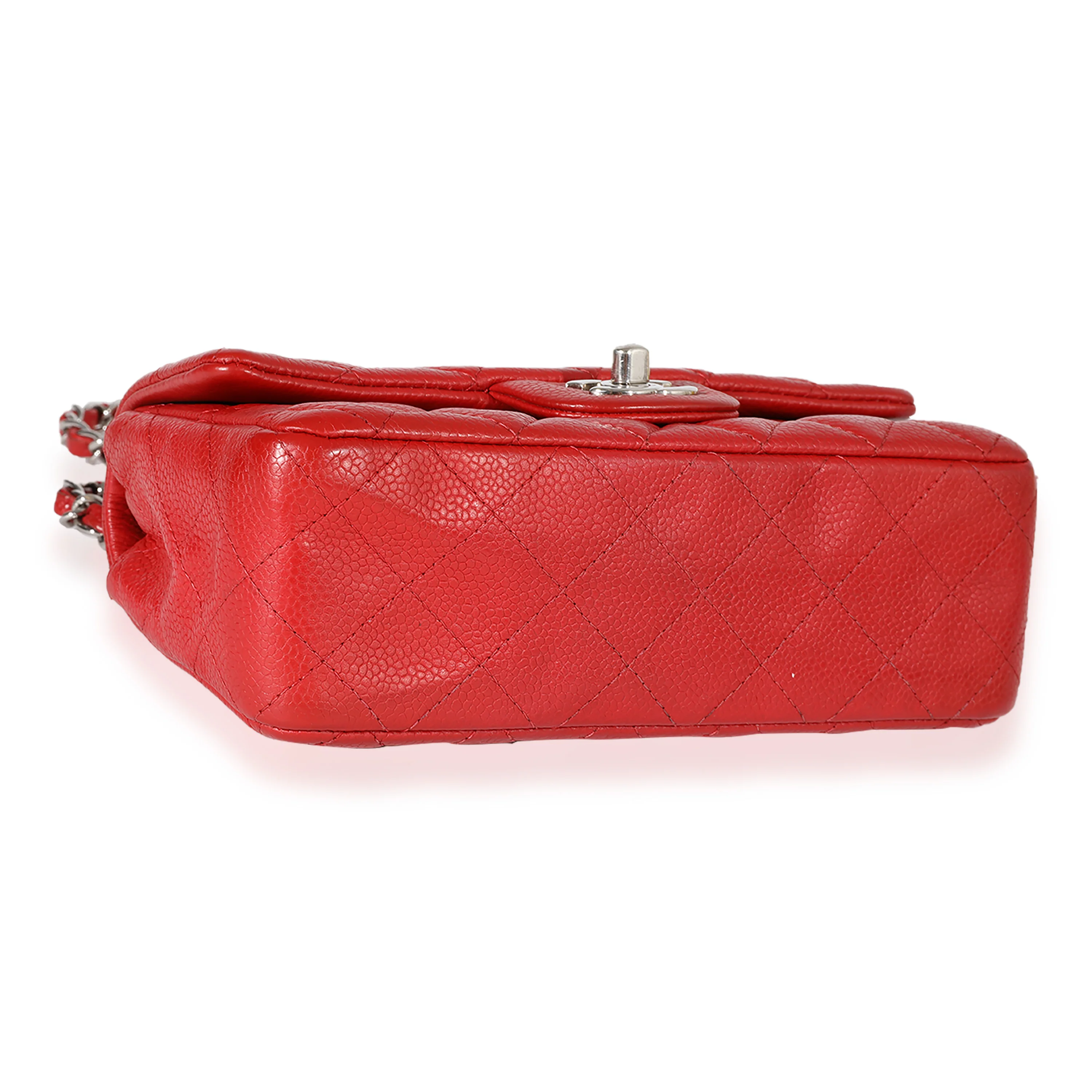 Chanel Red Quilted Caviar Mini Rectangular Classic Flap - Image 6