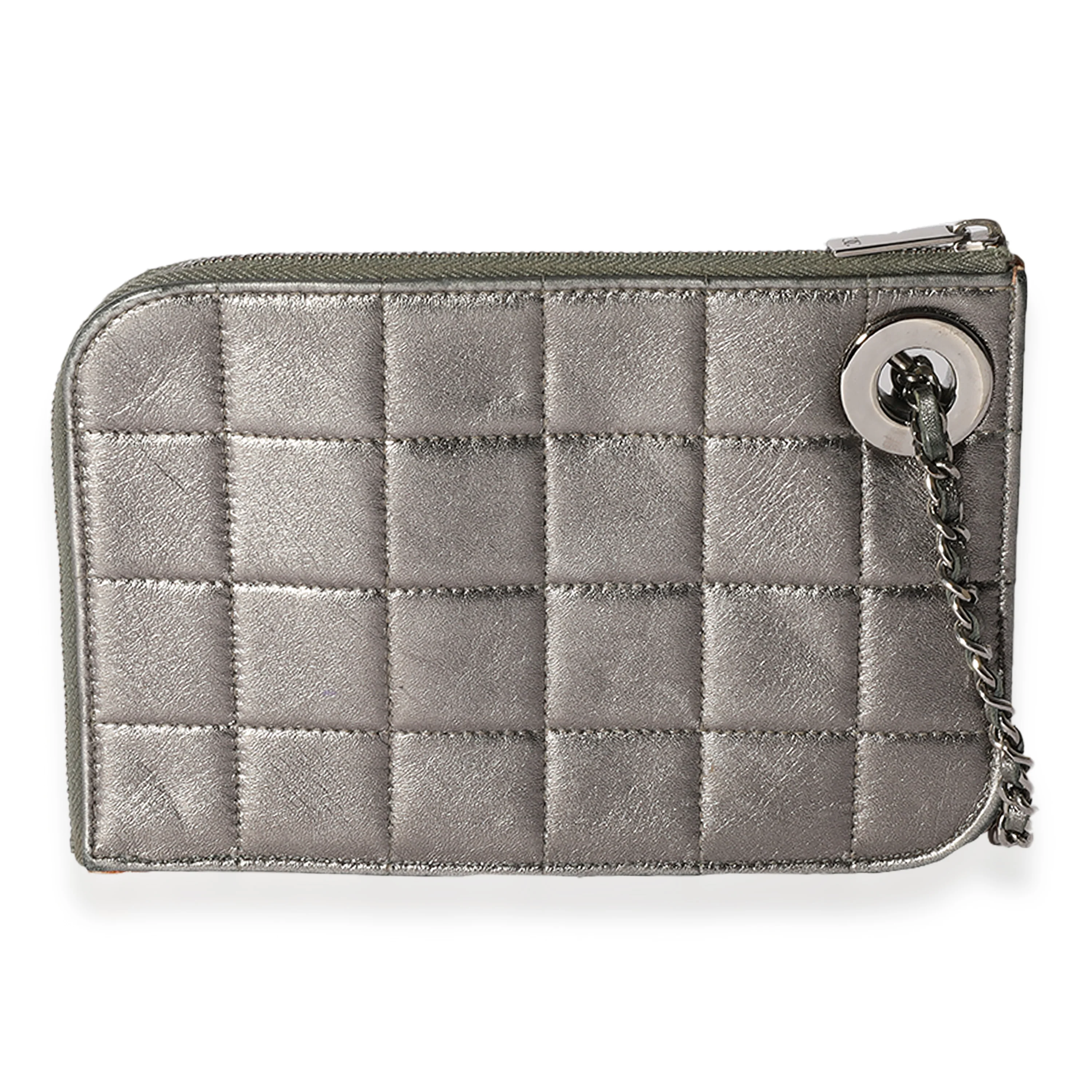 Chanel Metallic Chocolate Bar Leather Handcuff Wristlet - Image 3