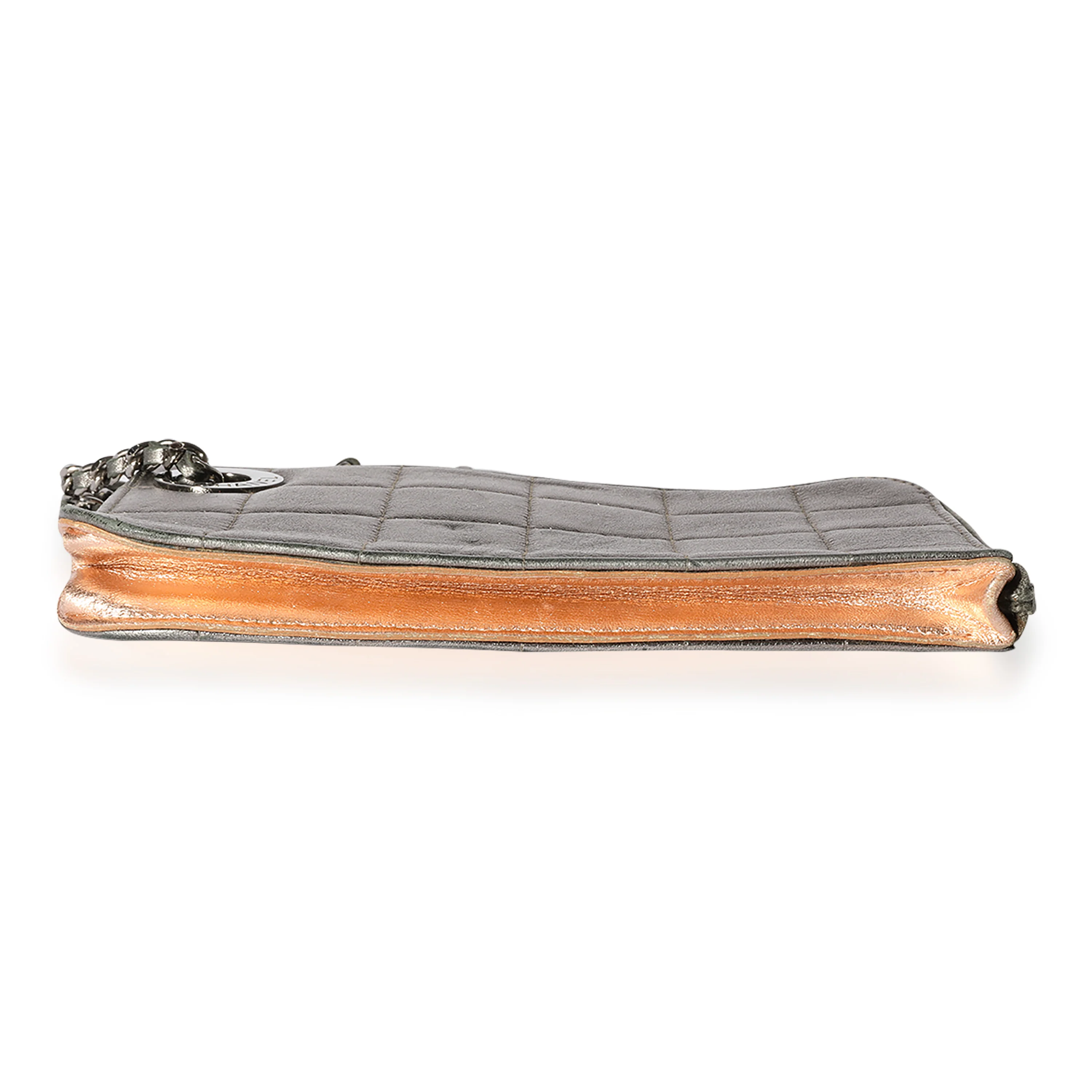 Chanel Metallic Chocolate Bar Leather Handcuff Wristlet - Image 5