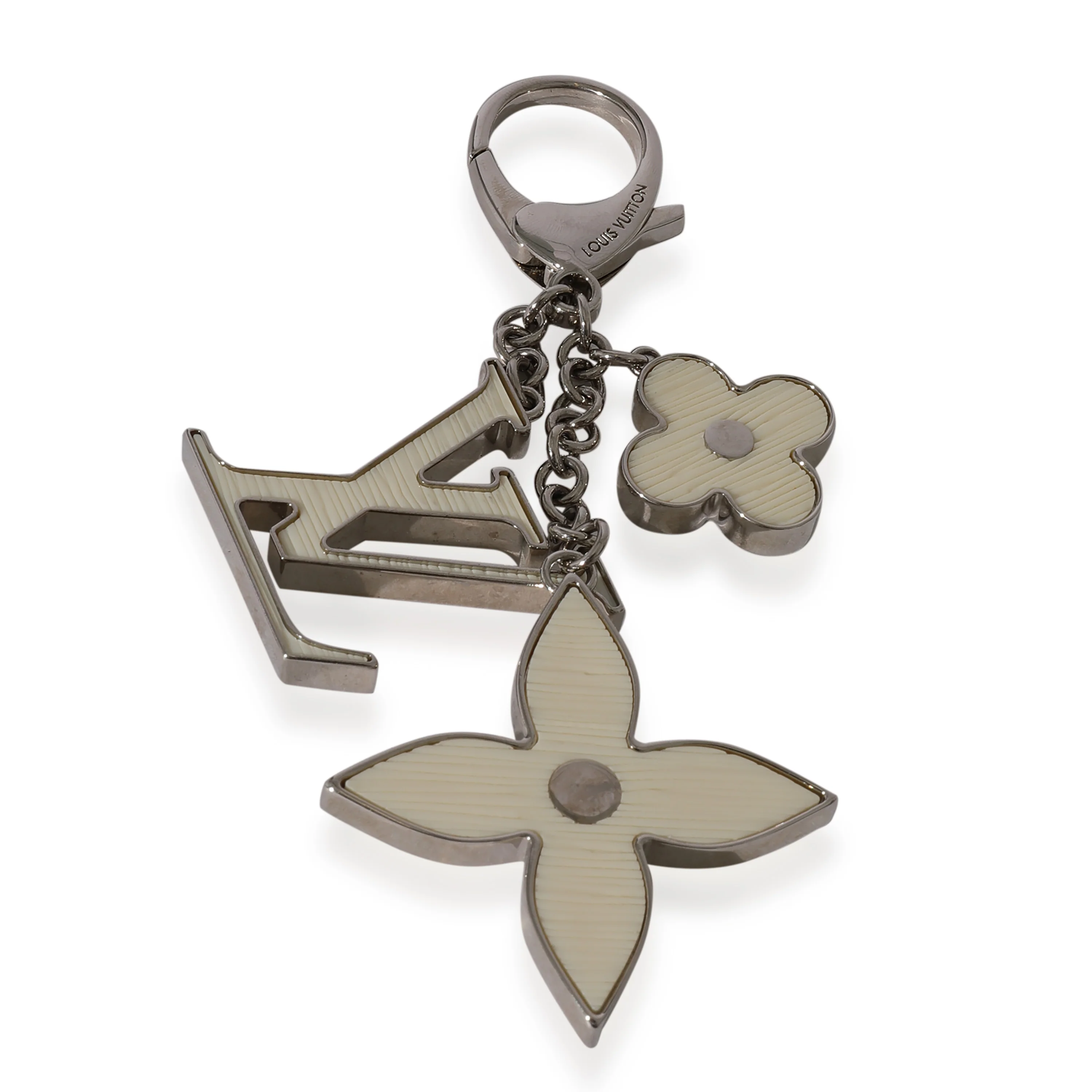 Louis Vuitton Silver Tone White Fleur De Epi Bag Charm - Image 2