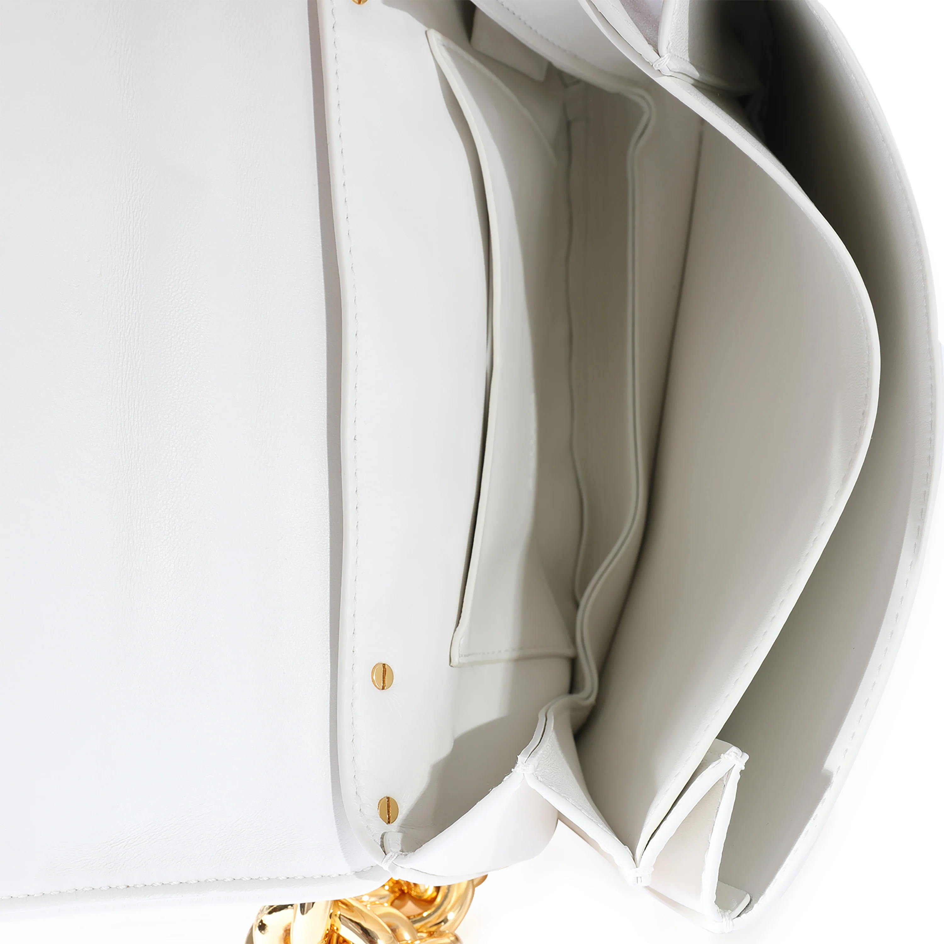 Bottega Veneta White Smooth Leather Mount Bag - Image 4