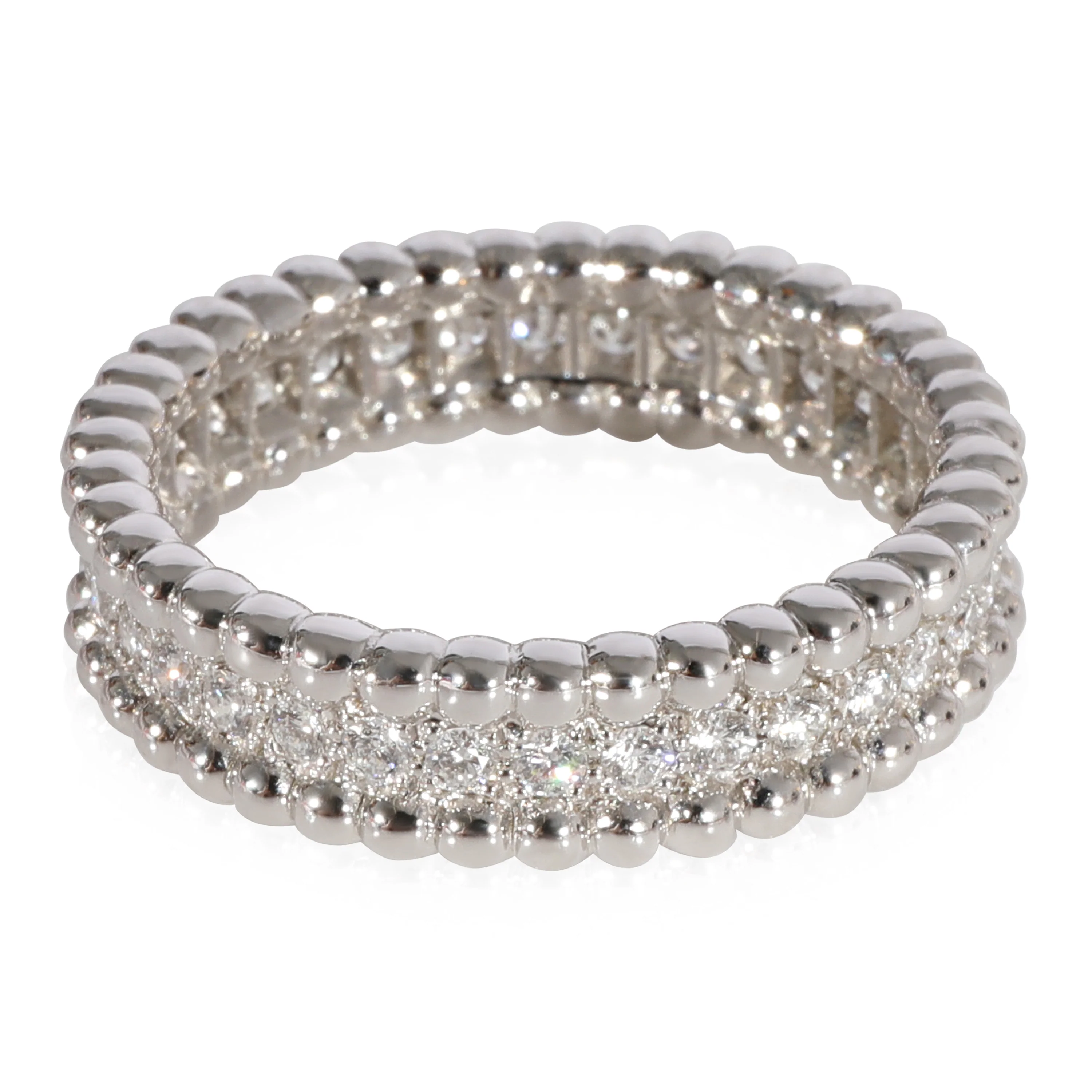 Van Cleef & Arpels Perlee Diamond Ring in 18k White Gold 0.55 CTW - Image 2