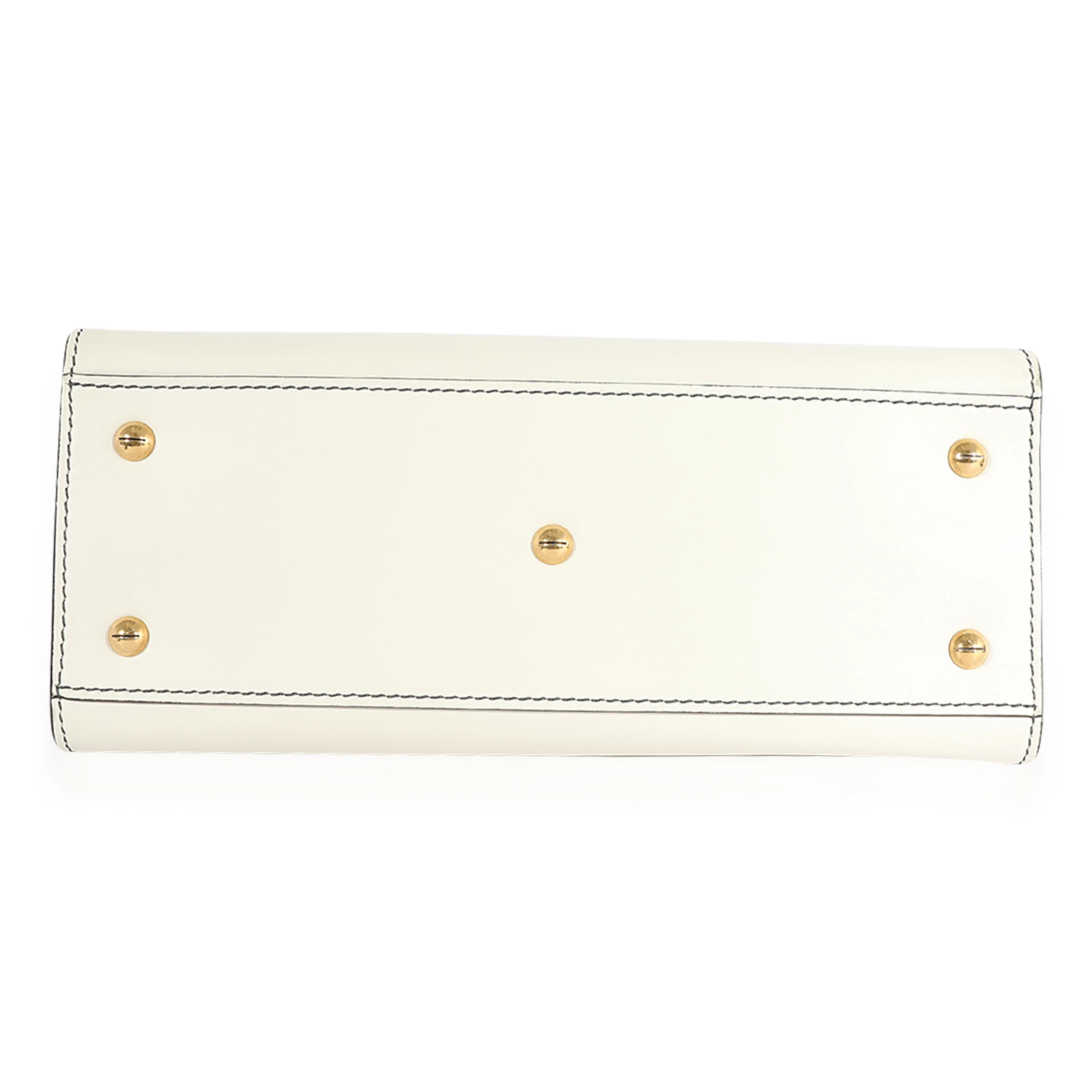 White Smooth Leather D-Bee Tote - Image 5