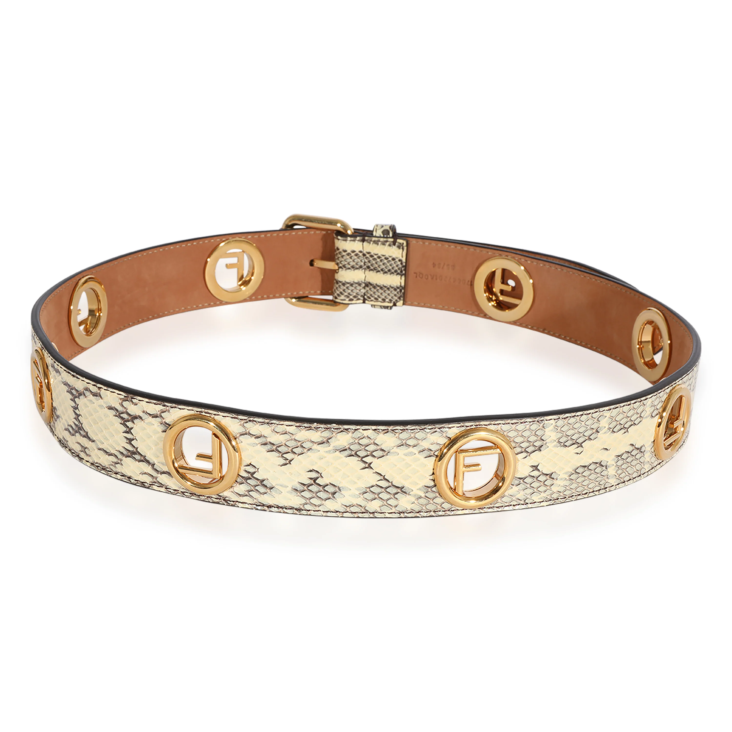Black & Cream Python FF Motif Belt - Image 4
