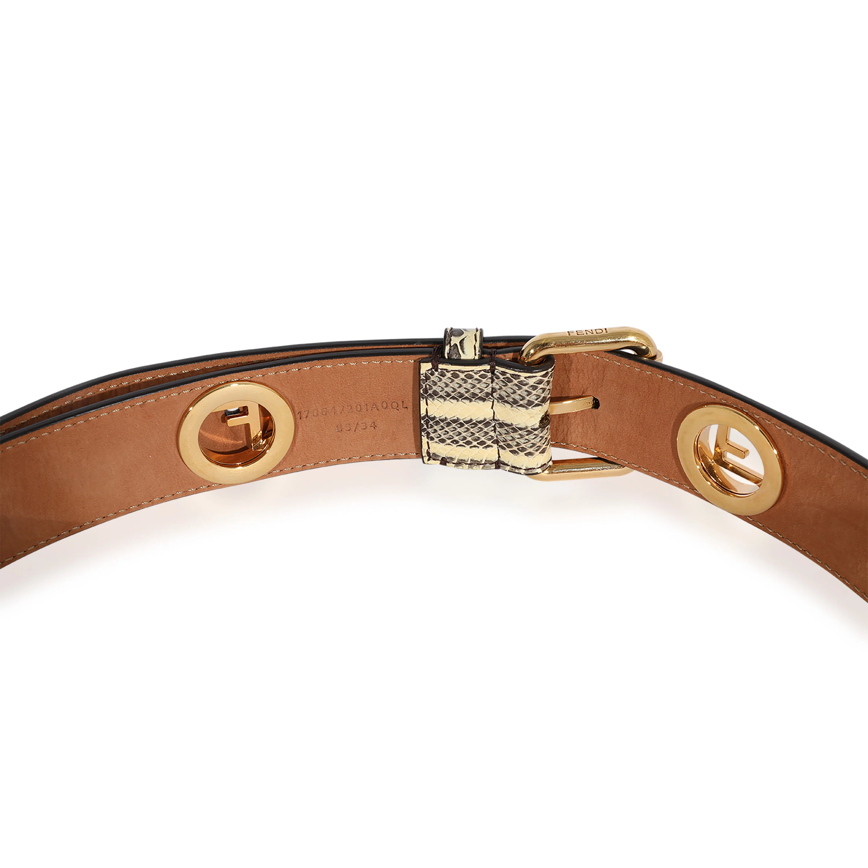 Black & Cream Python FF Motif Belt - Image 5
