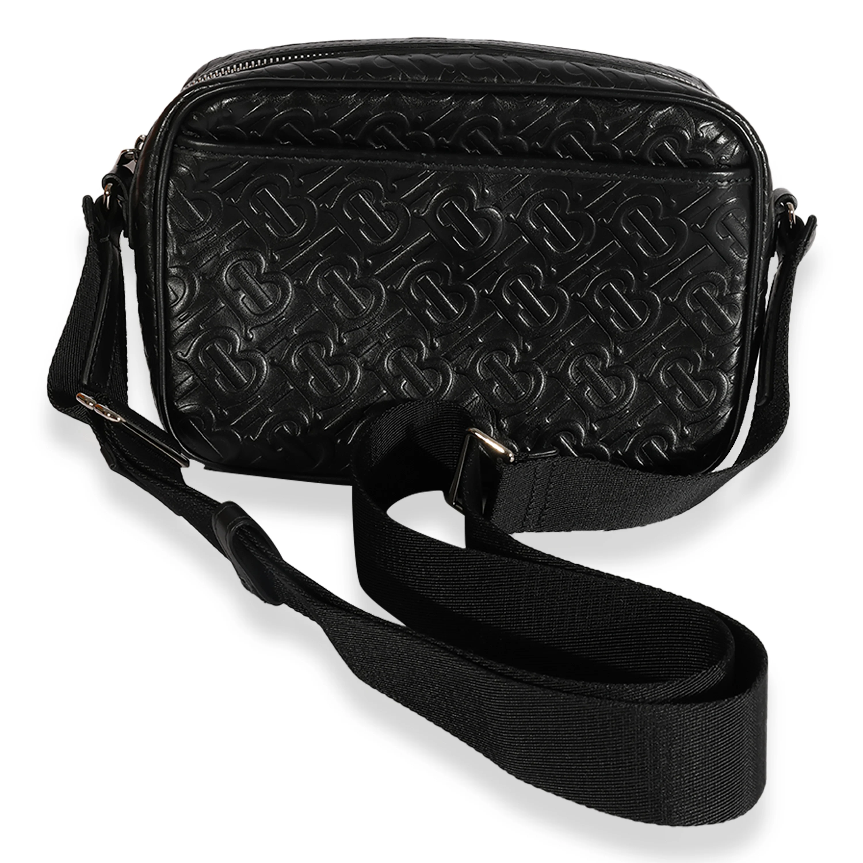 Burberry Black TB Embossed Leather Paddy Crossbody Bag - Image 5