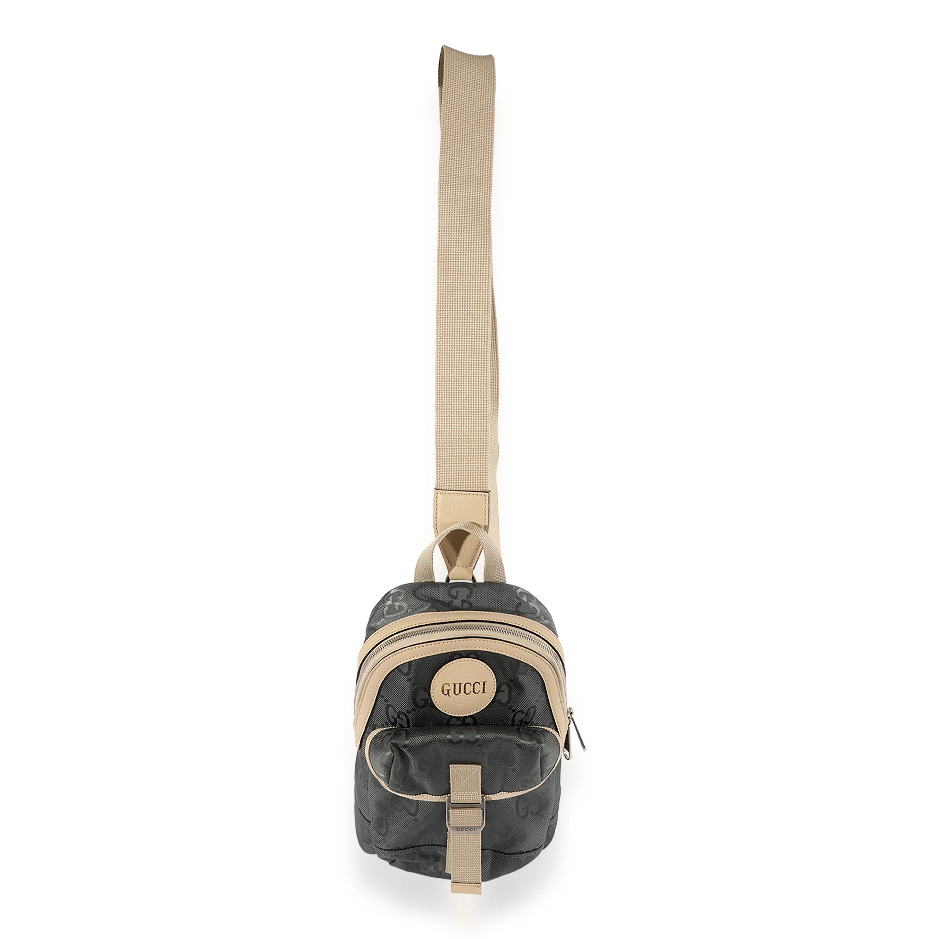 Gucci Gray GG ECONYL Nylon & Canvas Off The Grid Sling Backpack - Image 4
