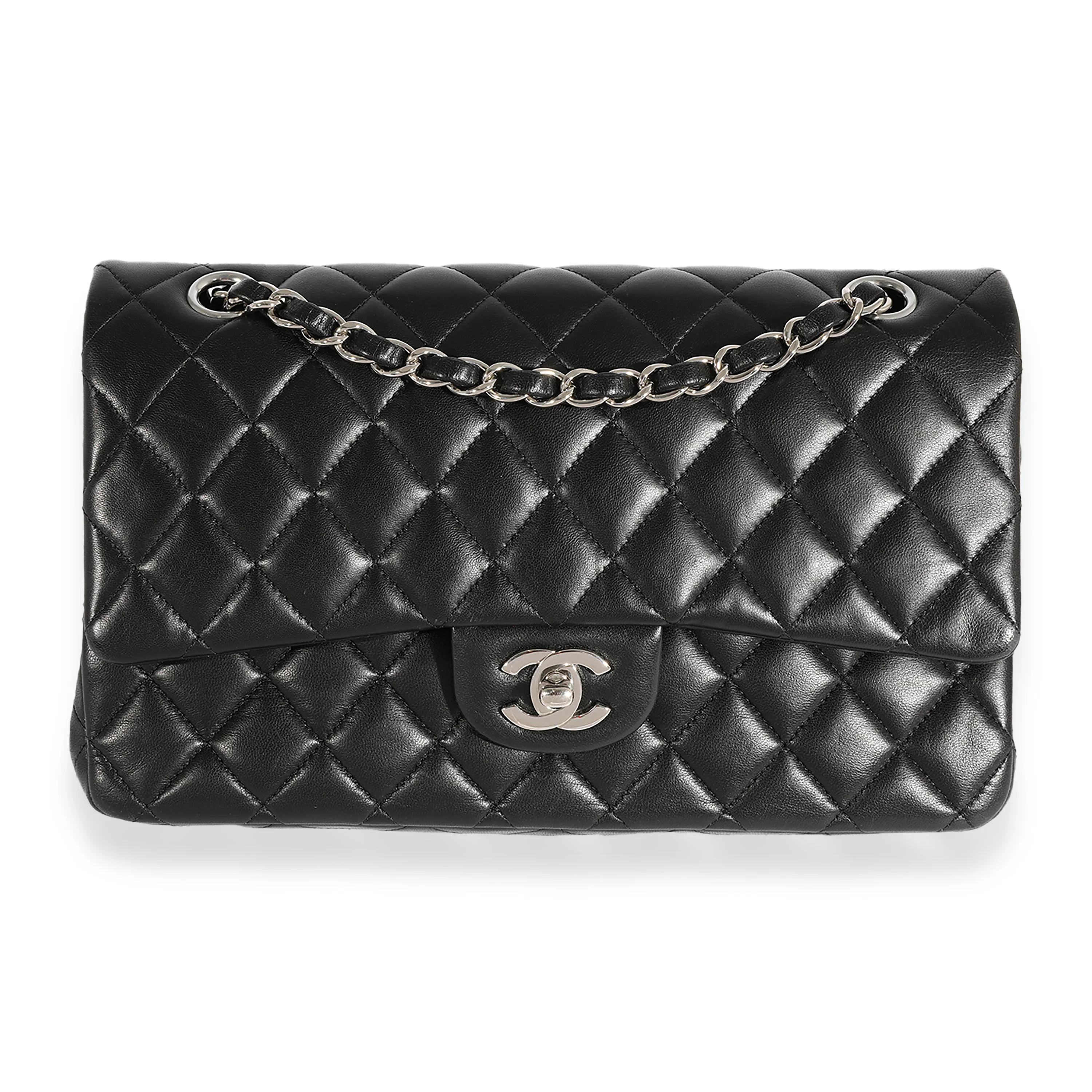 Chanel Black Quilted Lambskin Medium Classic Double Flap Bag