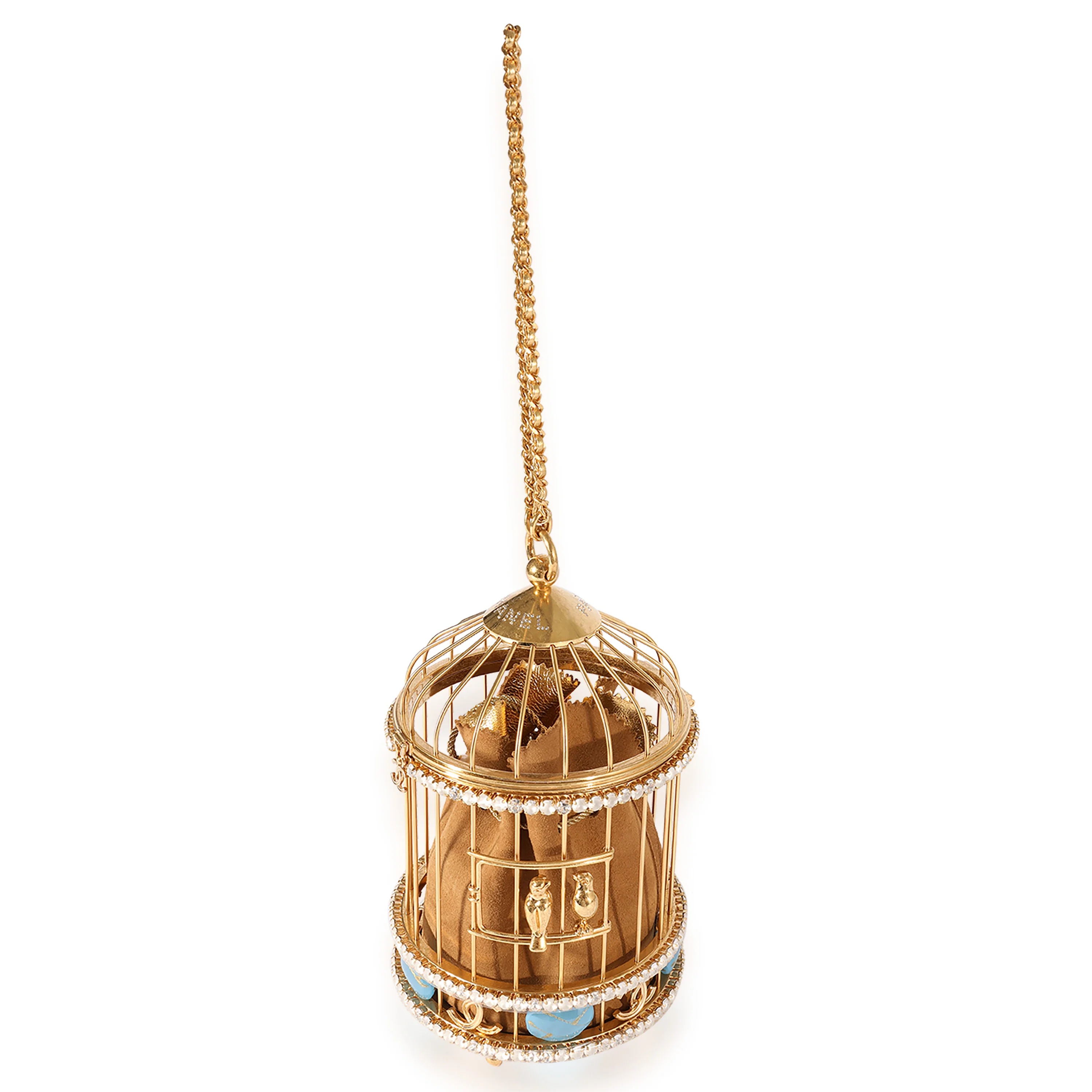 Chanel Runway Gold-Tone Metal & Crystal Bird Cage  Minaudière - Image 2