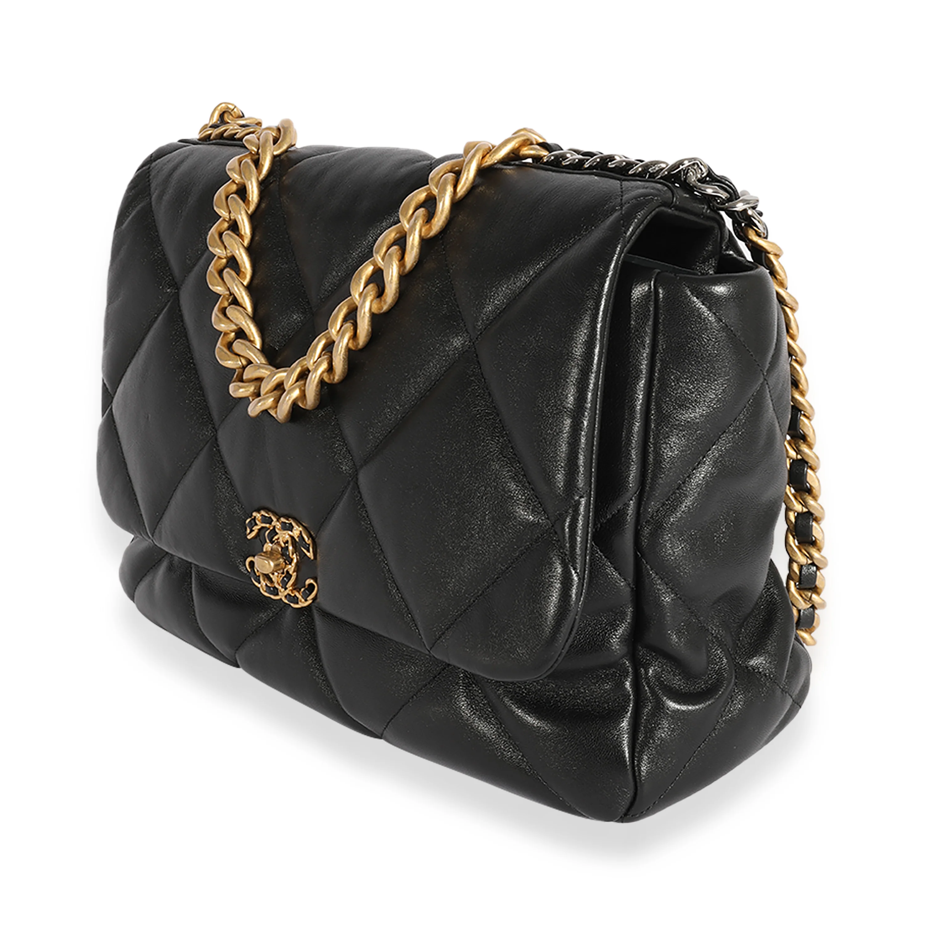 Chanel Black Quilted Lambskin Large Chanel 19 Flap Bag - Image 2