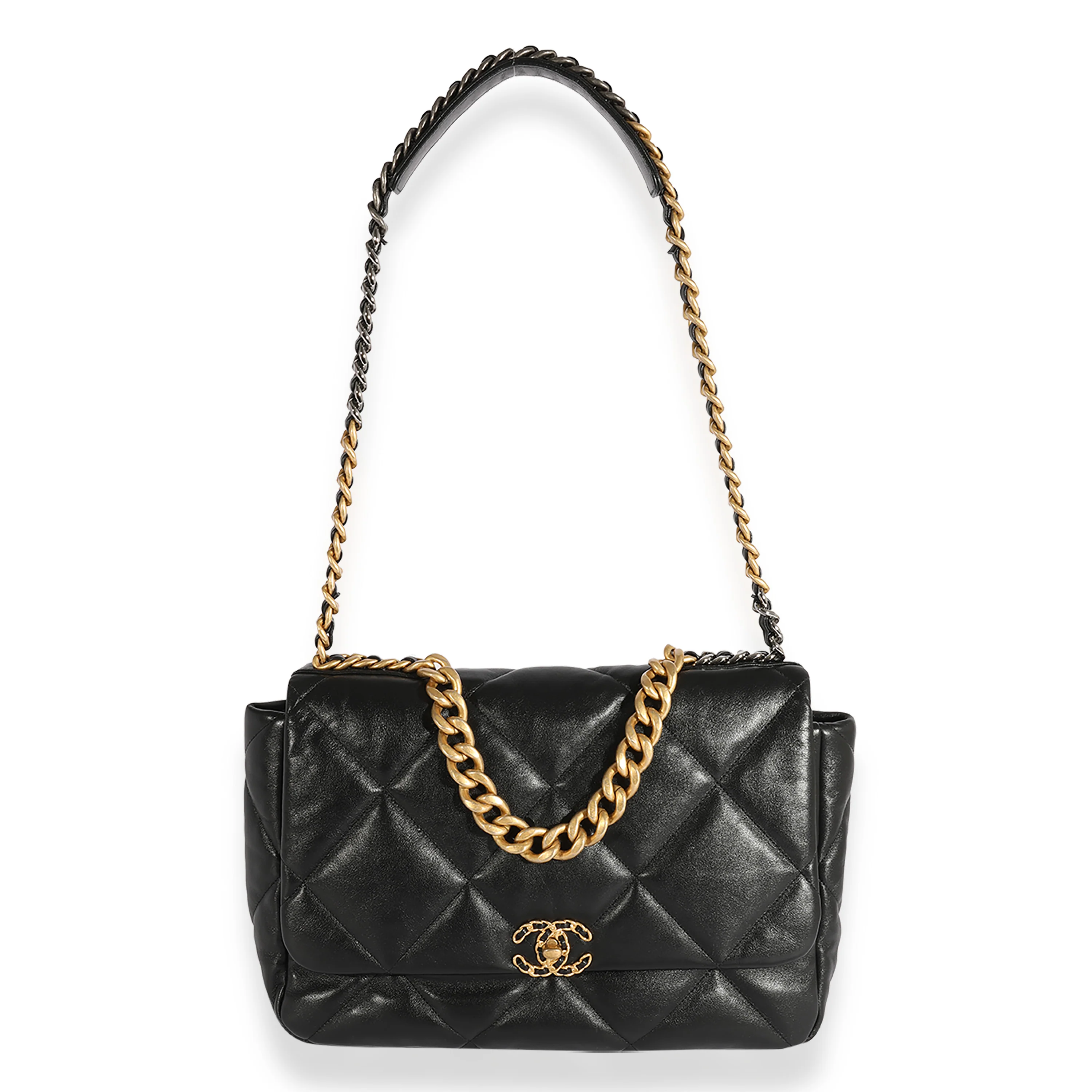Chanel Black Quilted Lambskin Large Chanel 19 Flap Bag - Image 4
