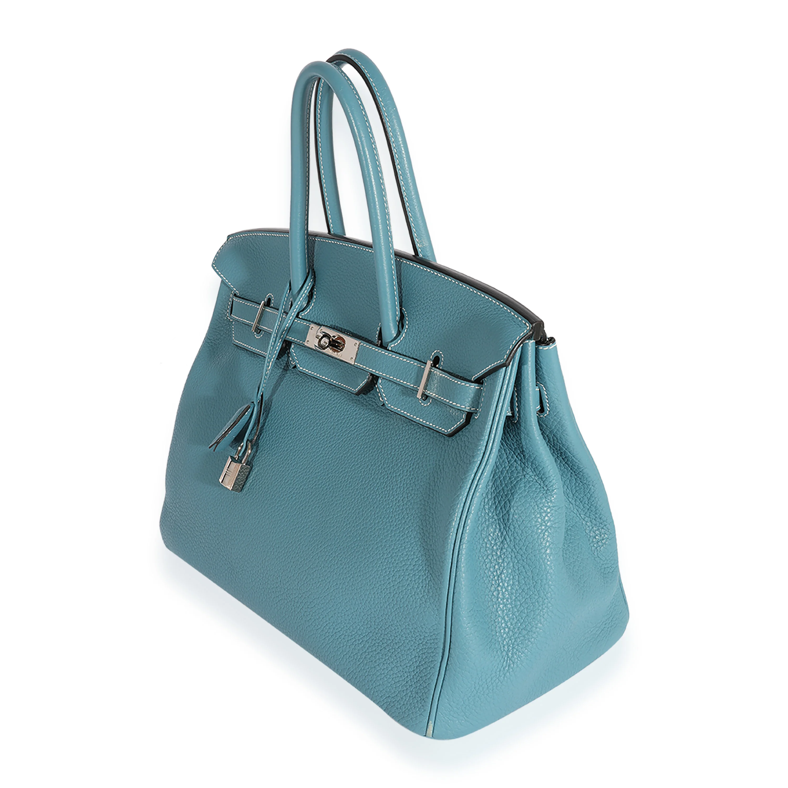 Hermès Bleu Jean Clémence Birkin 35 PHW - Image 2