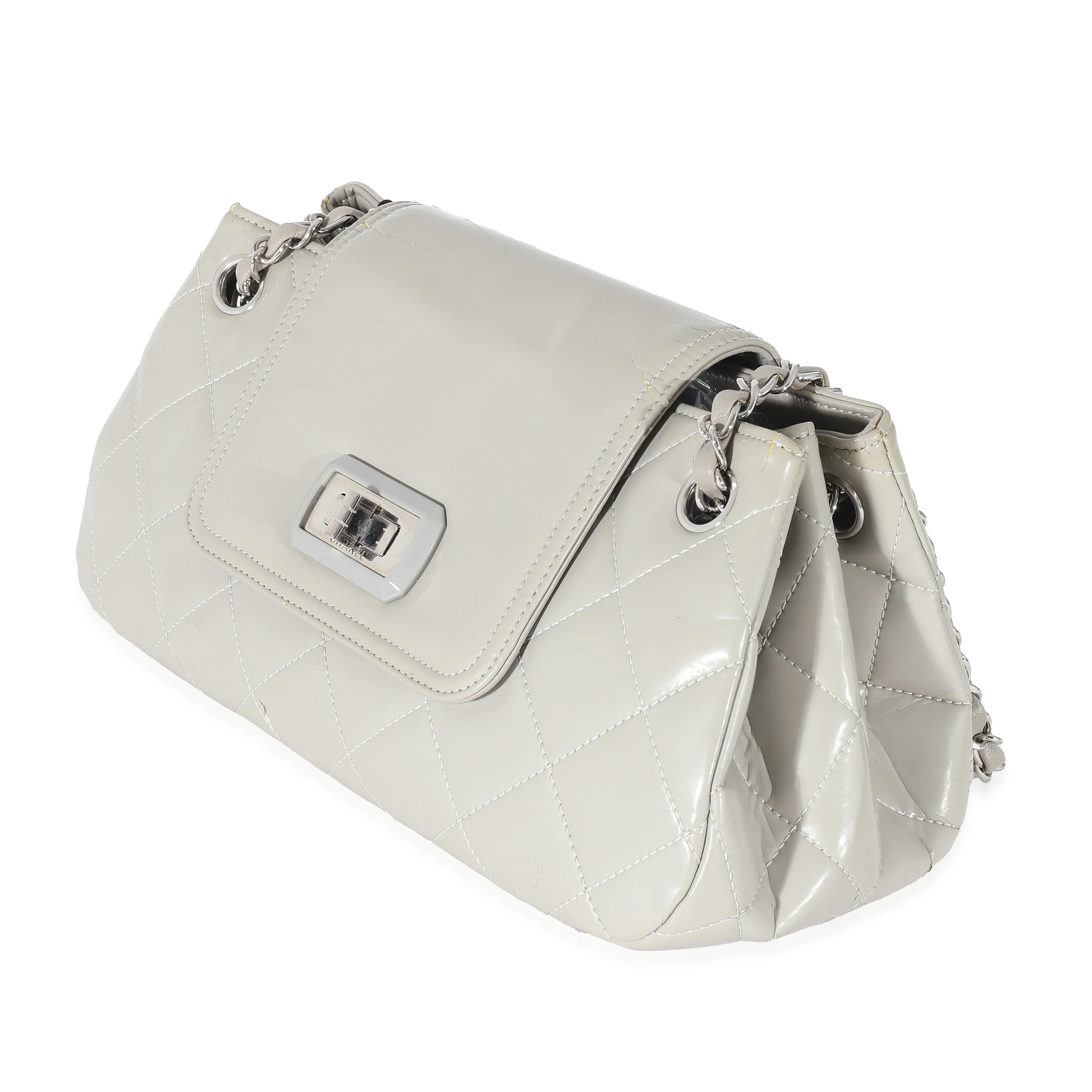 Gray Quilted Glazed Leather Reissue Accordion Flap Bag - Image 2