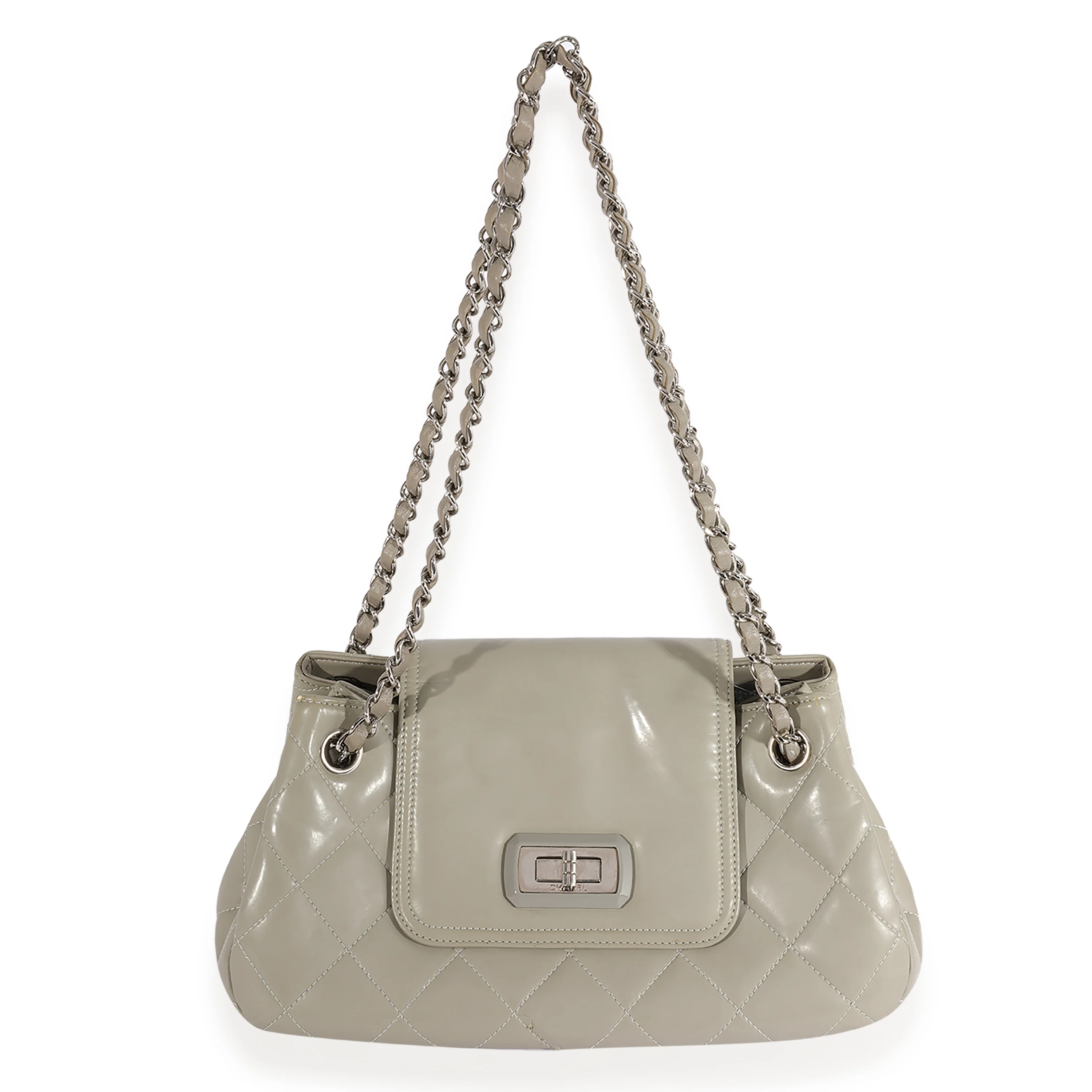 Gray Quilted Glazed Leather Reissue Accordion Flap Bag - Image 4