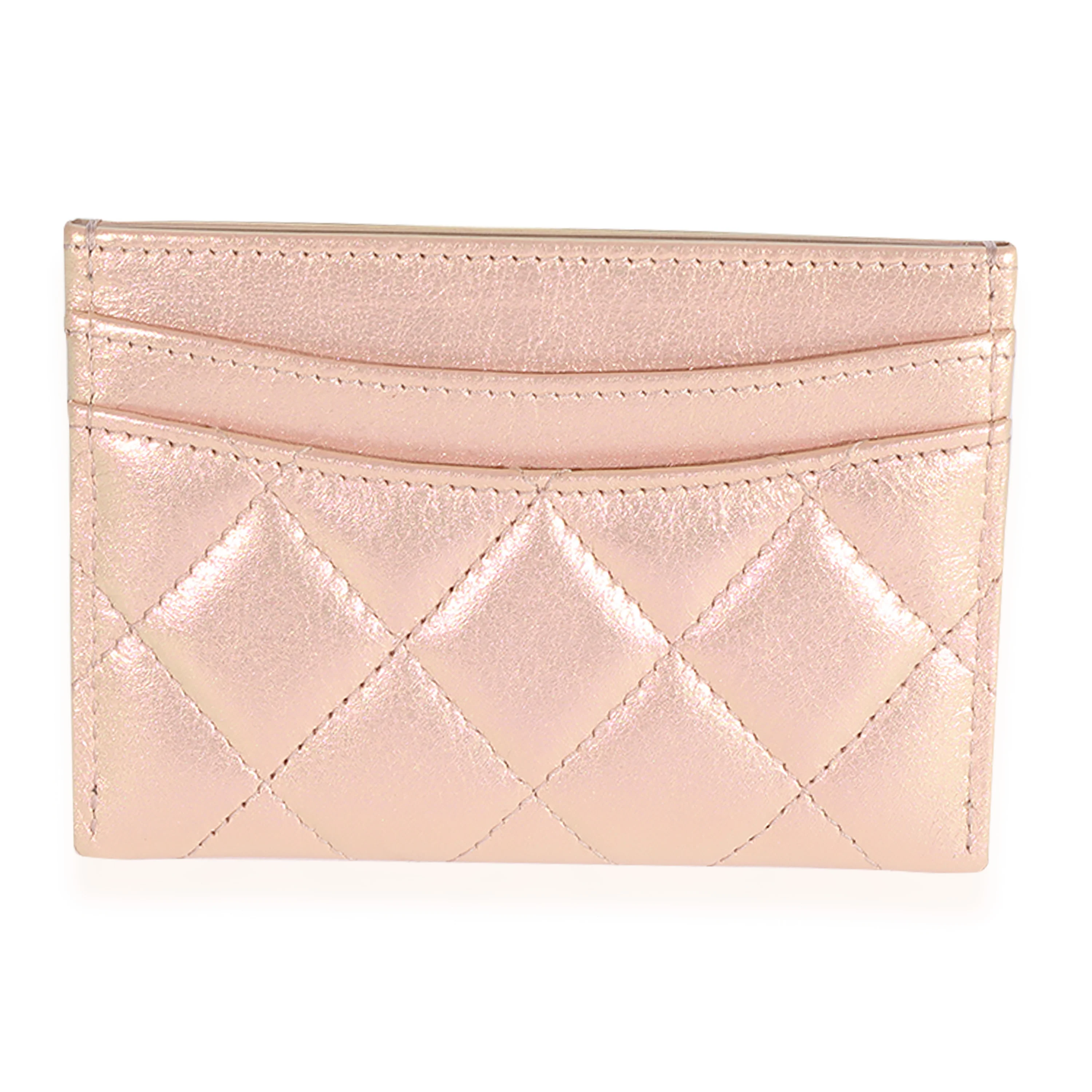 Chanel Iridescent Rose Quilted Lambskin Classic Card Holder - Image 3