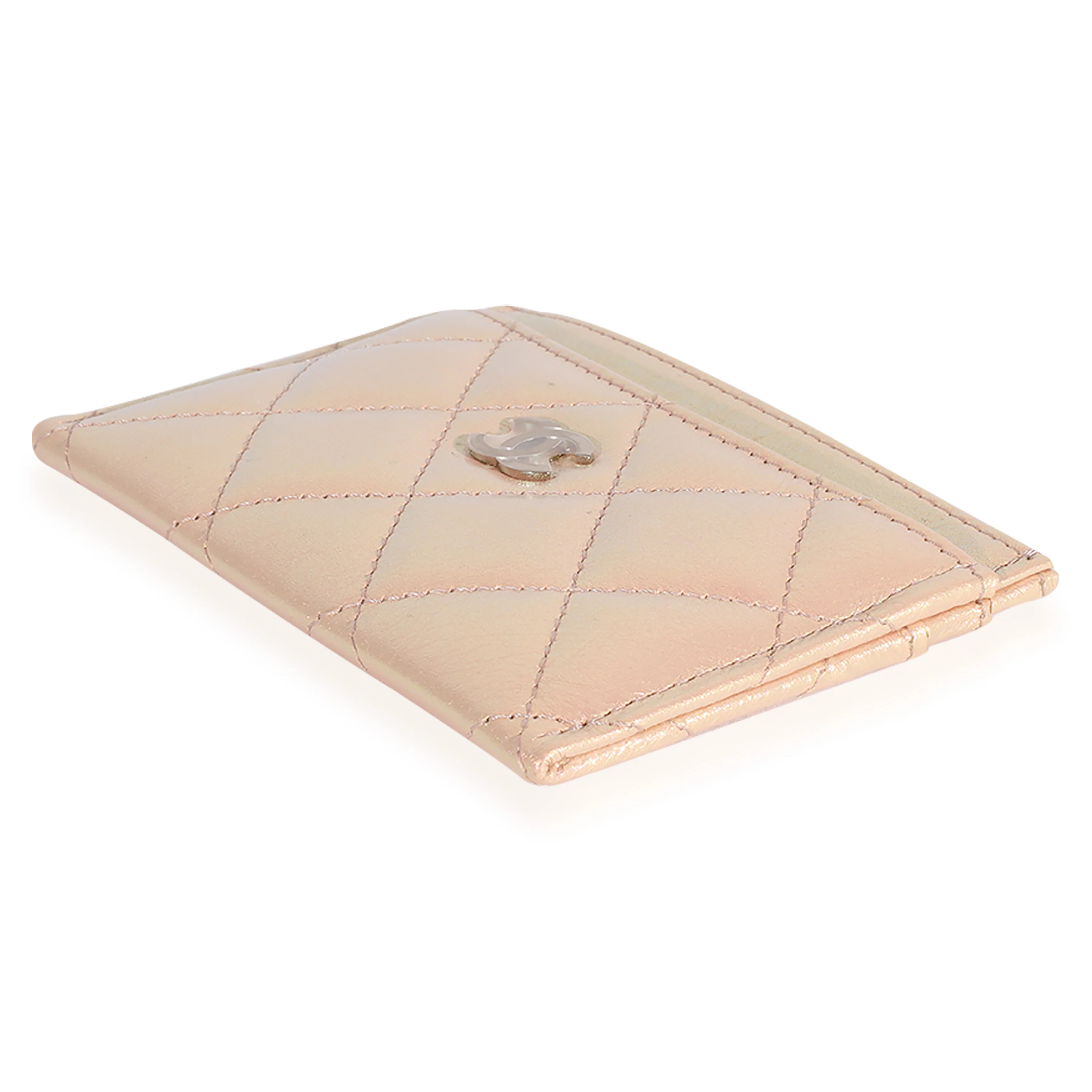 Chanel Iridescent Rose Quilted Lambskin Classic Card Holder - Image 4