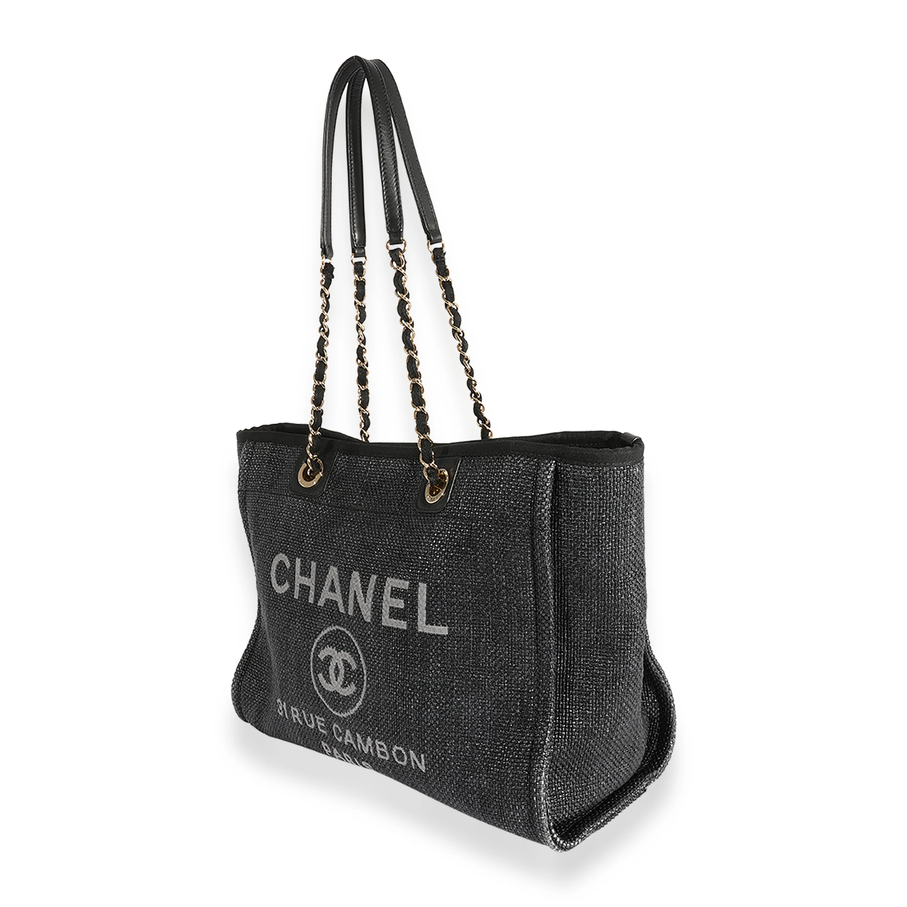 Chanel Blue Raffia Small Deauville Tote - Image 2