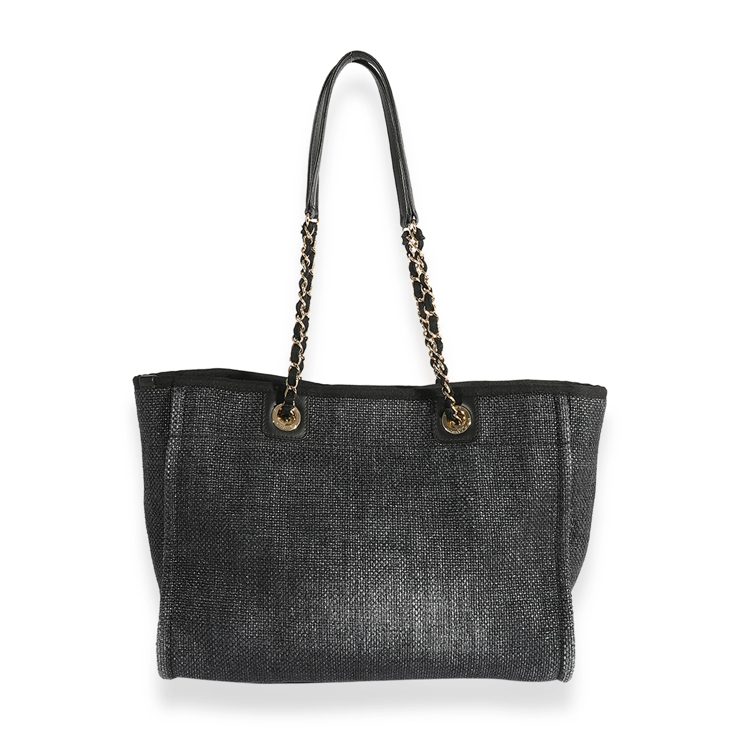 Chanel Blue Raffia Small Deauville Tote - Image 3