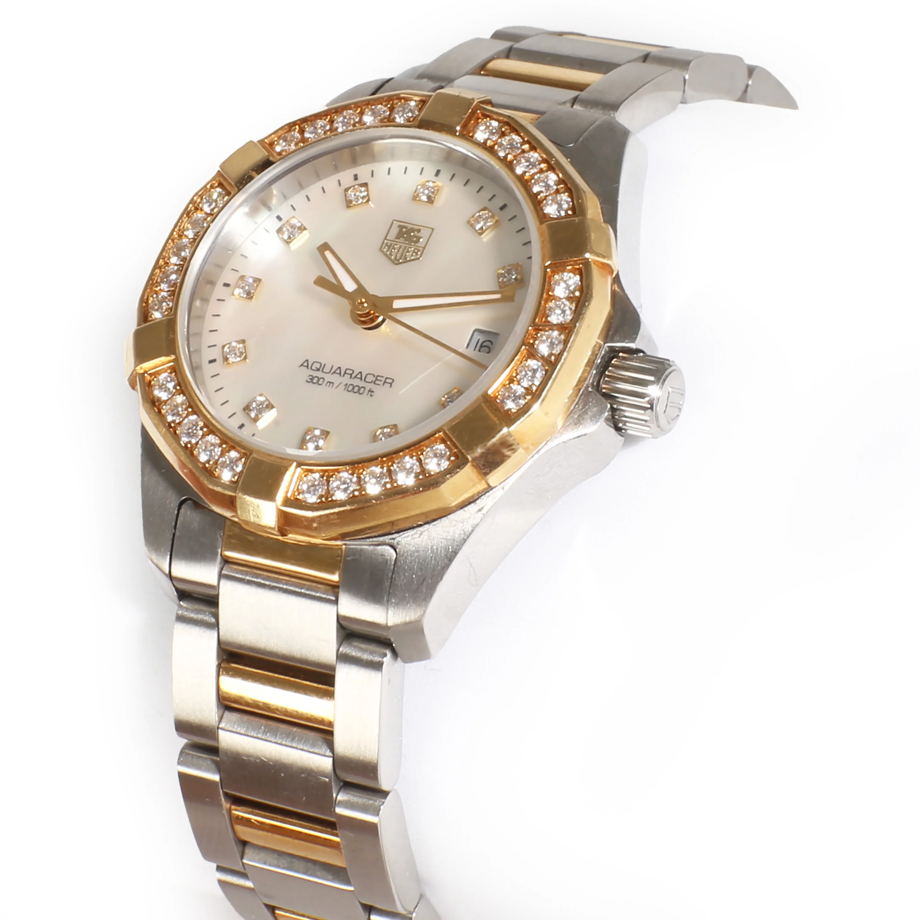 Aquaracer WAY1453.BD0922 Womens Watch in 18kt Stainless Steel/Yellow - Image 3